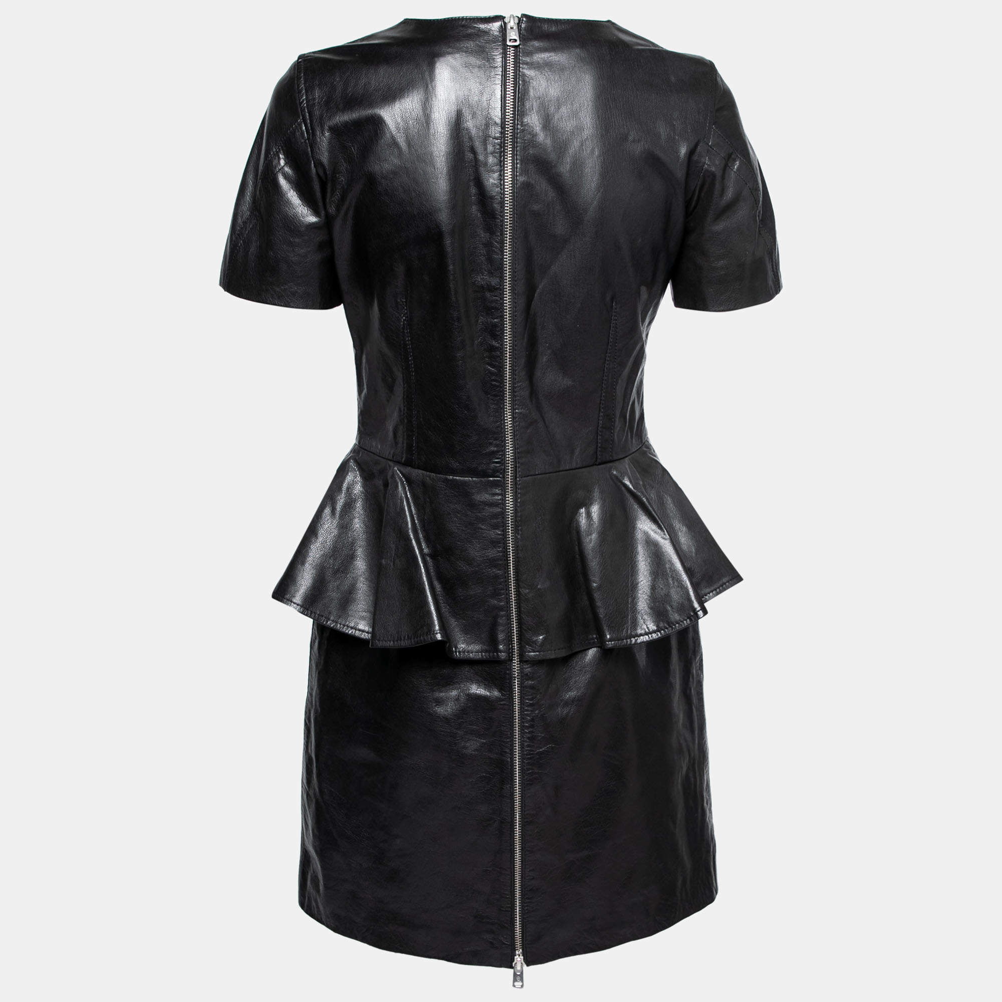 Leather peplum dress best sale