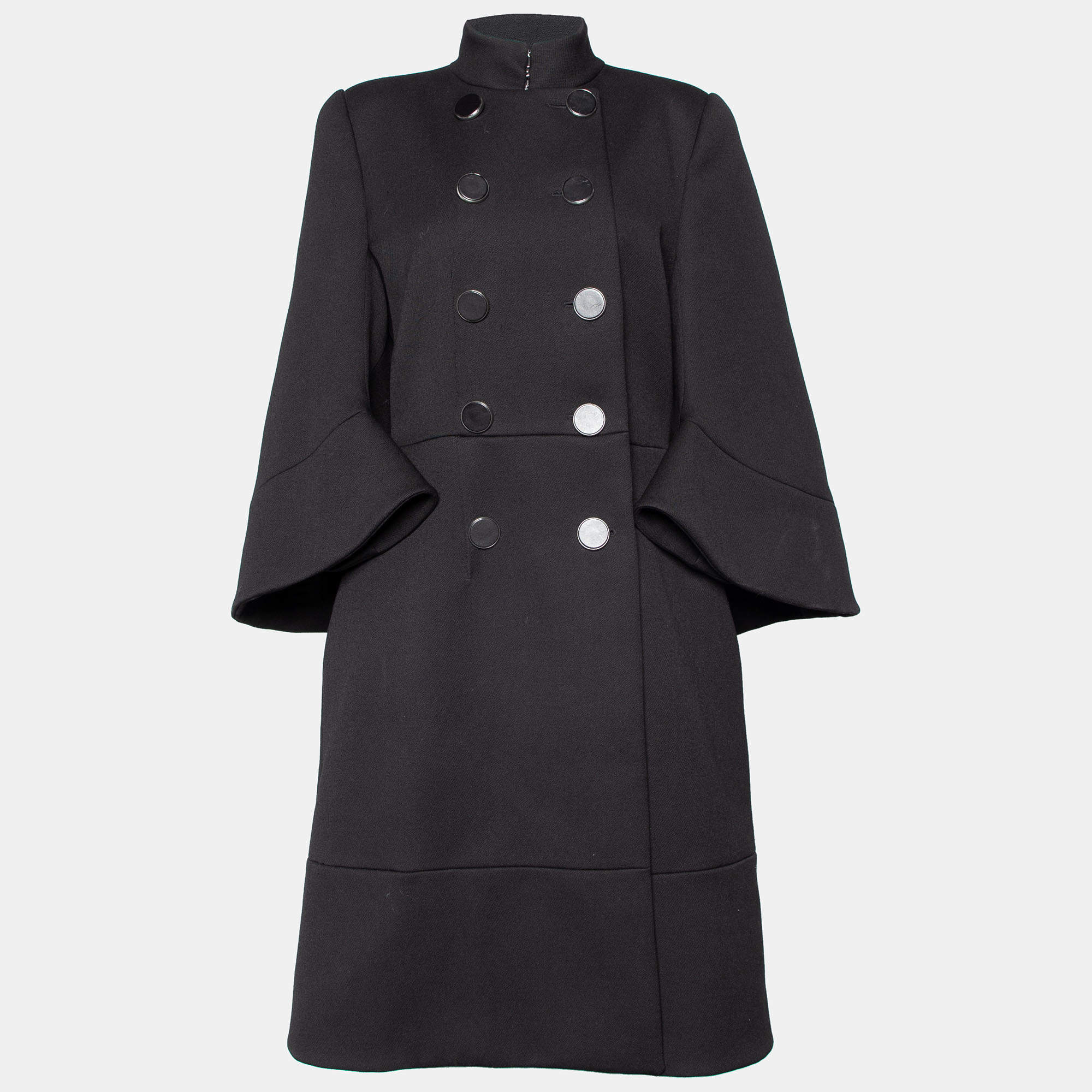 Pre Owned Alexander McQueen Black Wool Double Breasted Coat L