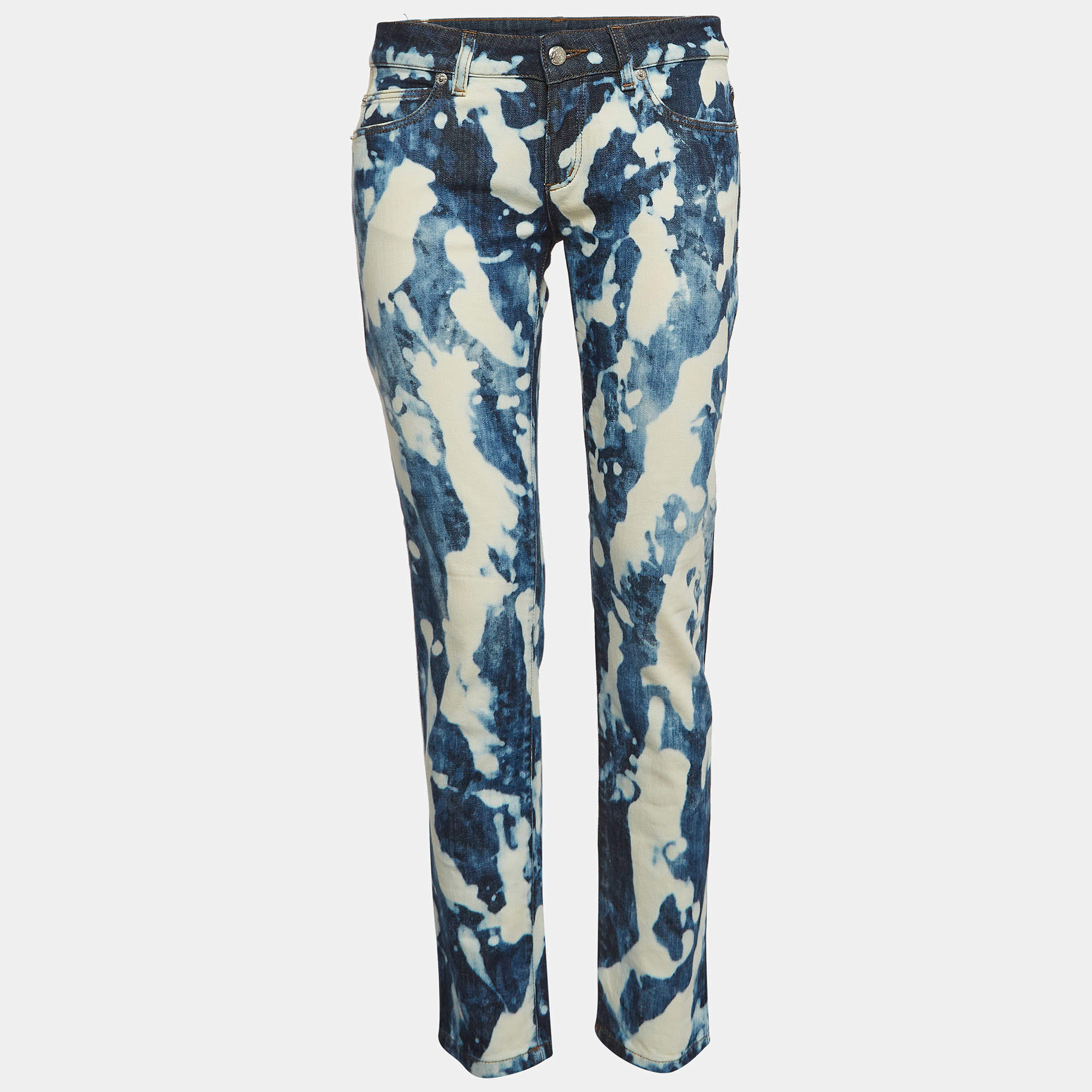 Alexander McQueen Blue Bleached Effect Denim Jeans S Waist 26"
