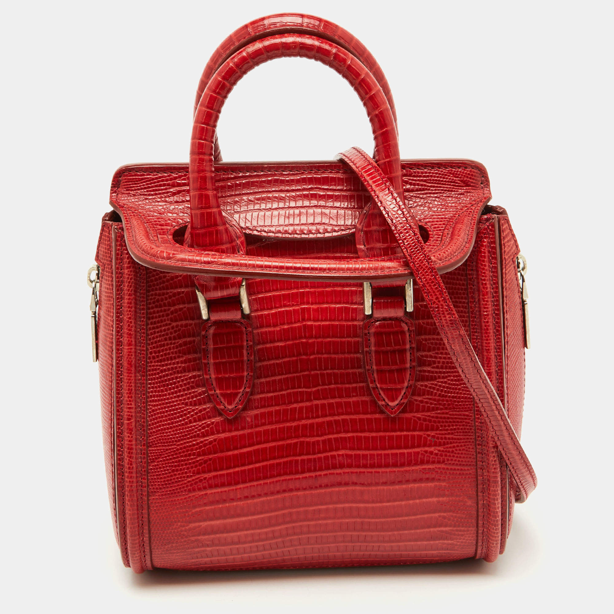 Alexander McQueen Red Lizard Heroine Satchel