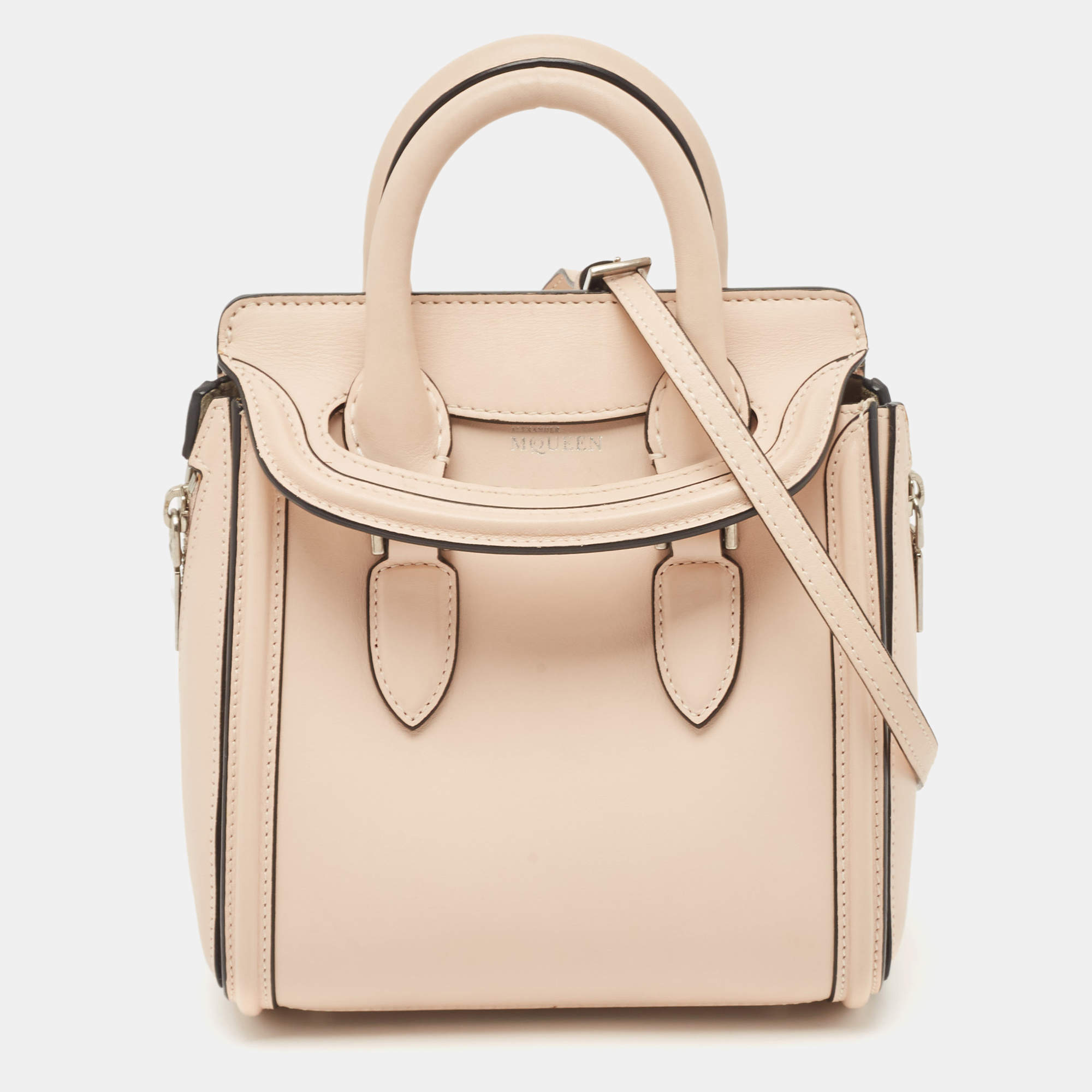 Alexander McQueen Beige Leather Mini Heroine Shoulder Bag