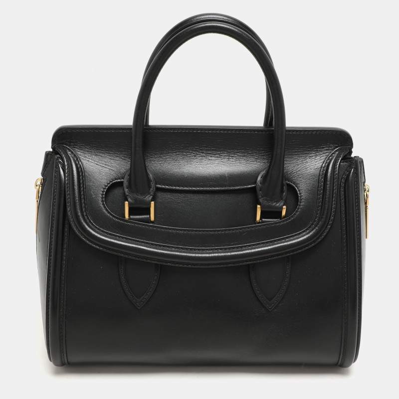 Alexander McQueen Black Leather Medium Heroine Satchel