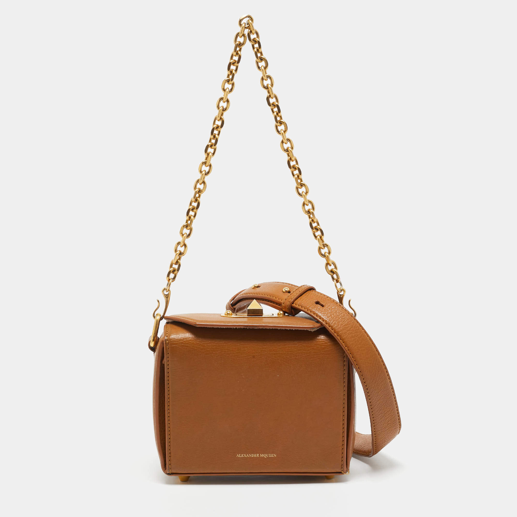 Alexander McQueen Tan Leather Box Bag