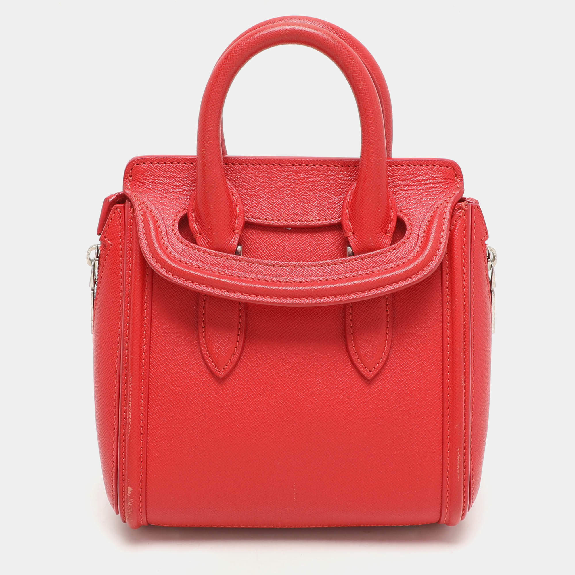 Alexander McQueen Red Leather Mini Heroine Satchel