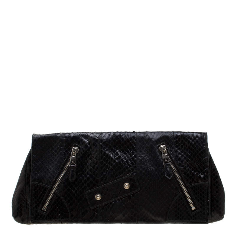 Alexander McQueen Black Leather Faithful Glove Clutch