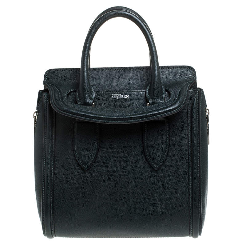 Pre Owned Alexander McQueen Deep Green Leather Small Heroine Satchel