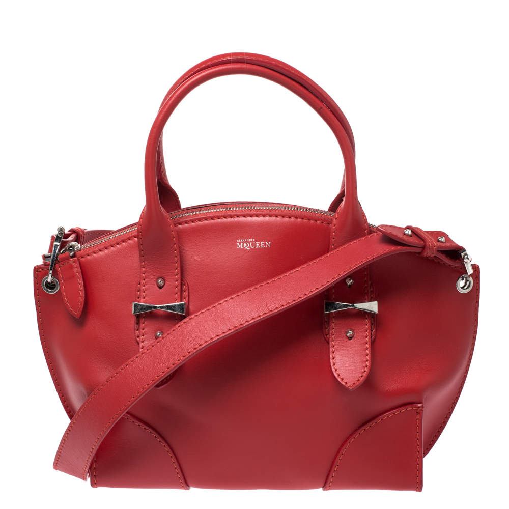 Alexander McQueen Red Leather Small Legend Tote 