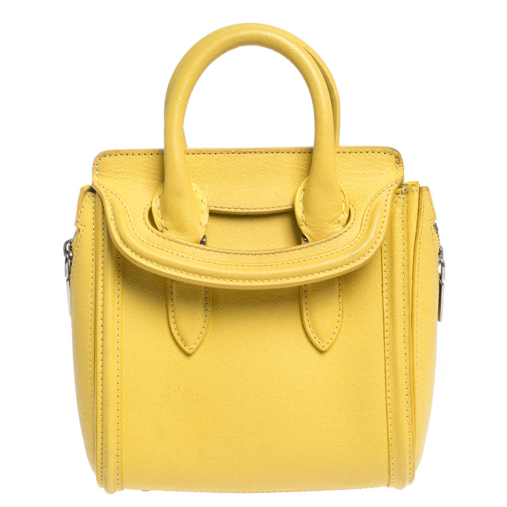 Alexander McQueen Yellow Leather Mini Heroine Bag