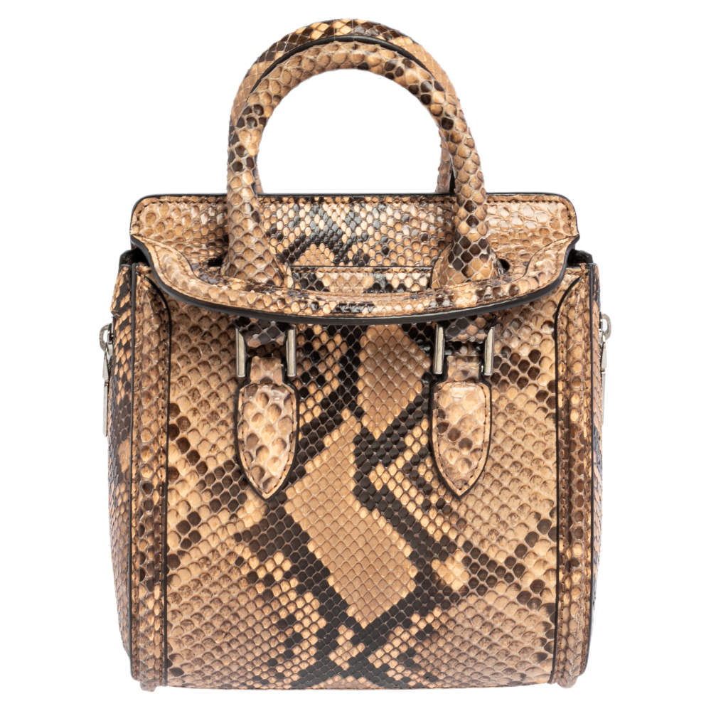 Pre Owned Alexander McQueen Multicolor Python Mini Heroine Bag