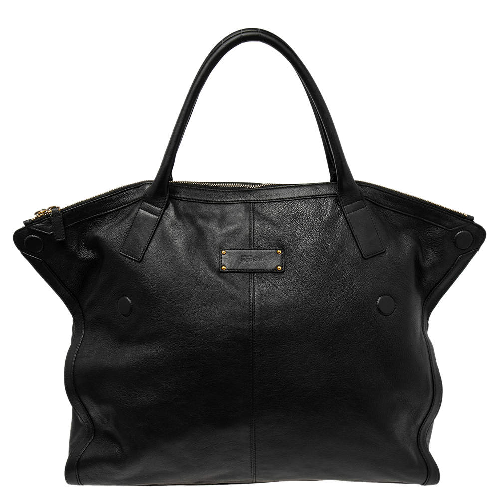 مملوكة مسبقًا حقيبة يد توتس أليكساندر ماكوين دي مانتا جلد أسود كبيرة