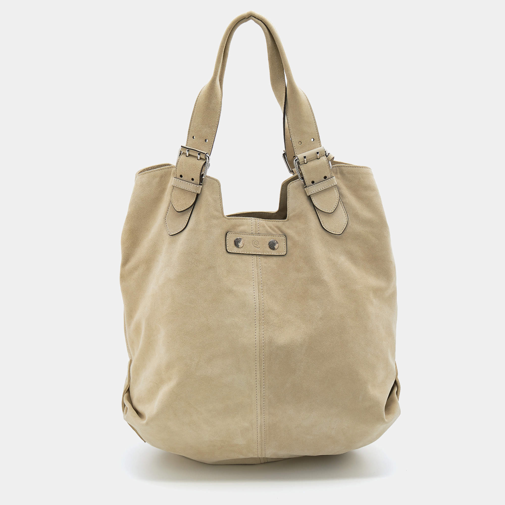 Pre Owned Alexander McQueen Cream Suede Faithful Hobo