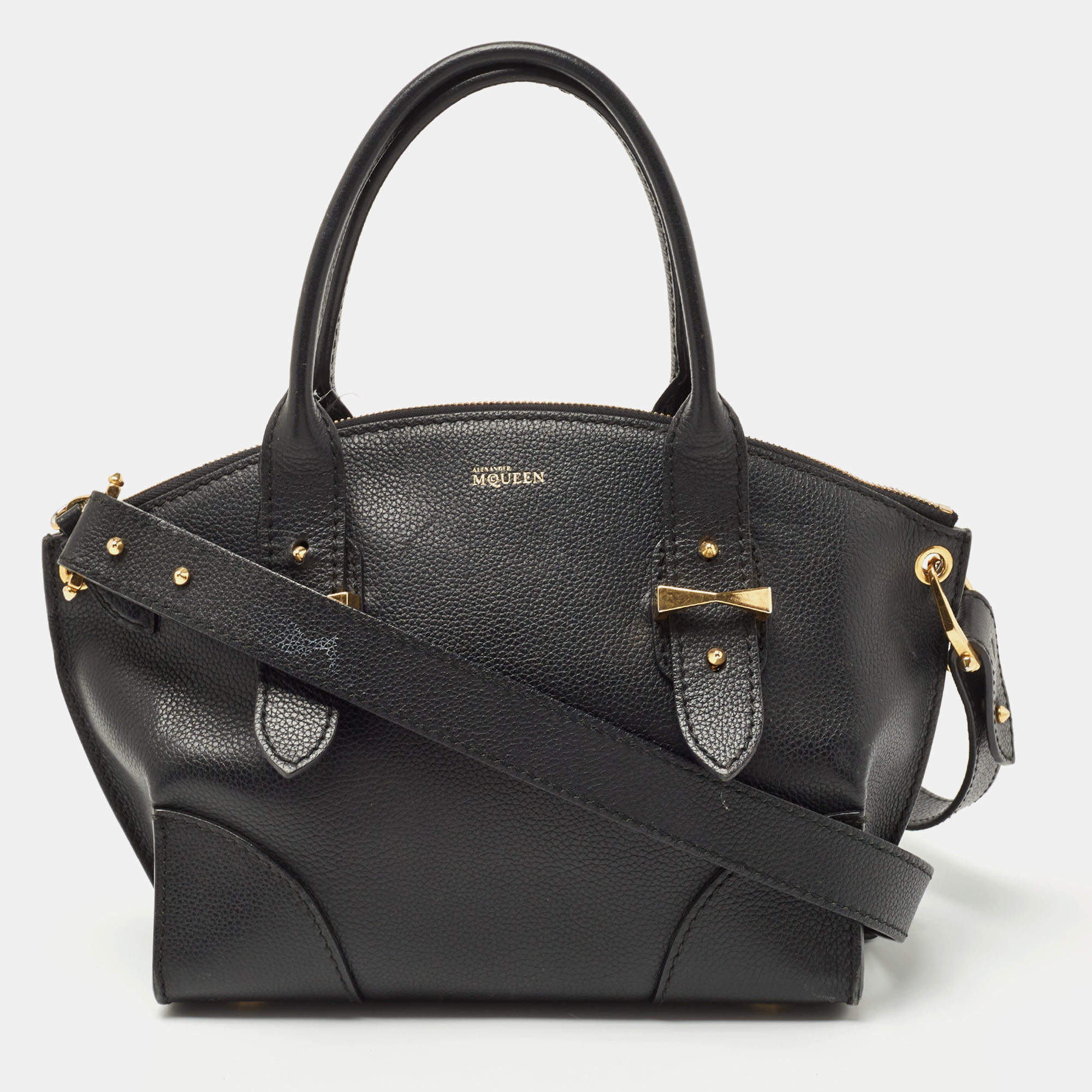 Alexander McQueen Black Leather Small Legend Satchel