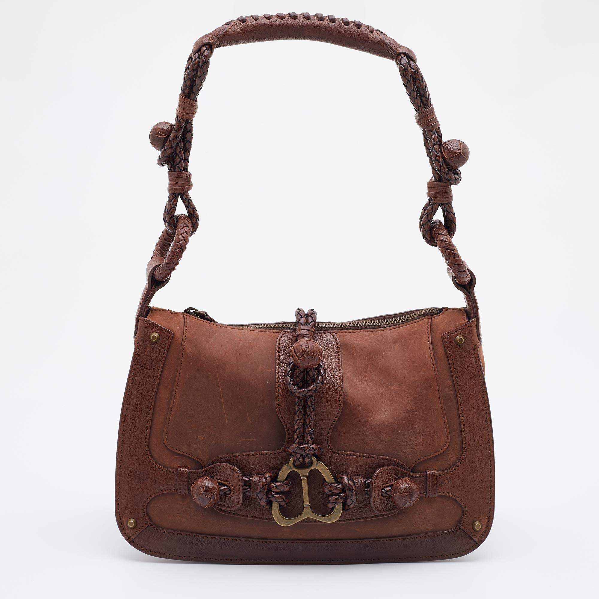 Pre Owned Alexander McQueen Brown Leather Shoulder Bag