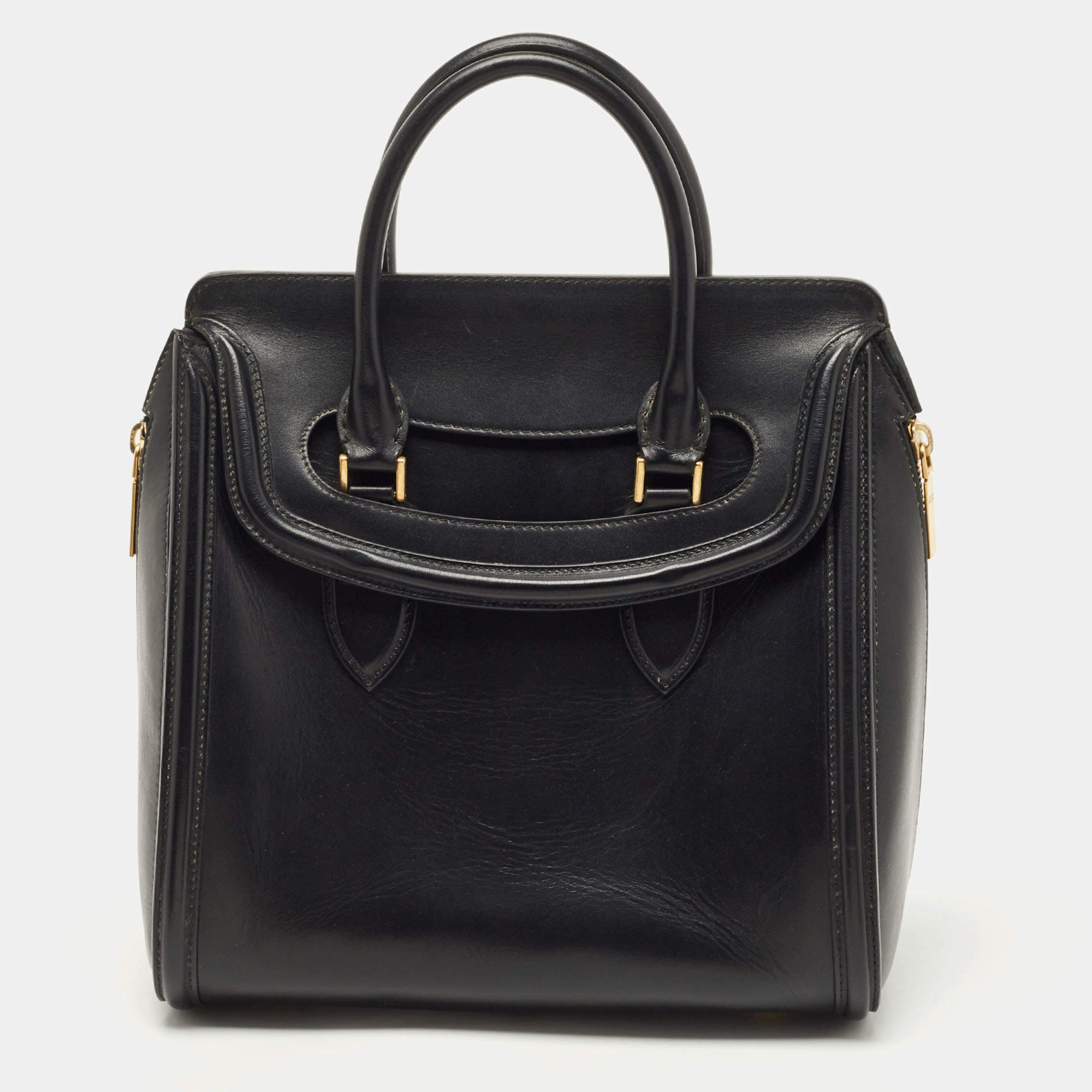 Alexander McQueen Black Leather Medium Heroine Tote