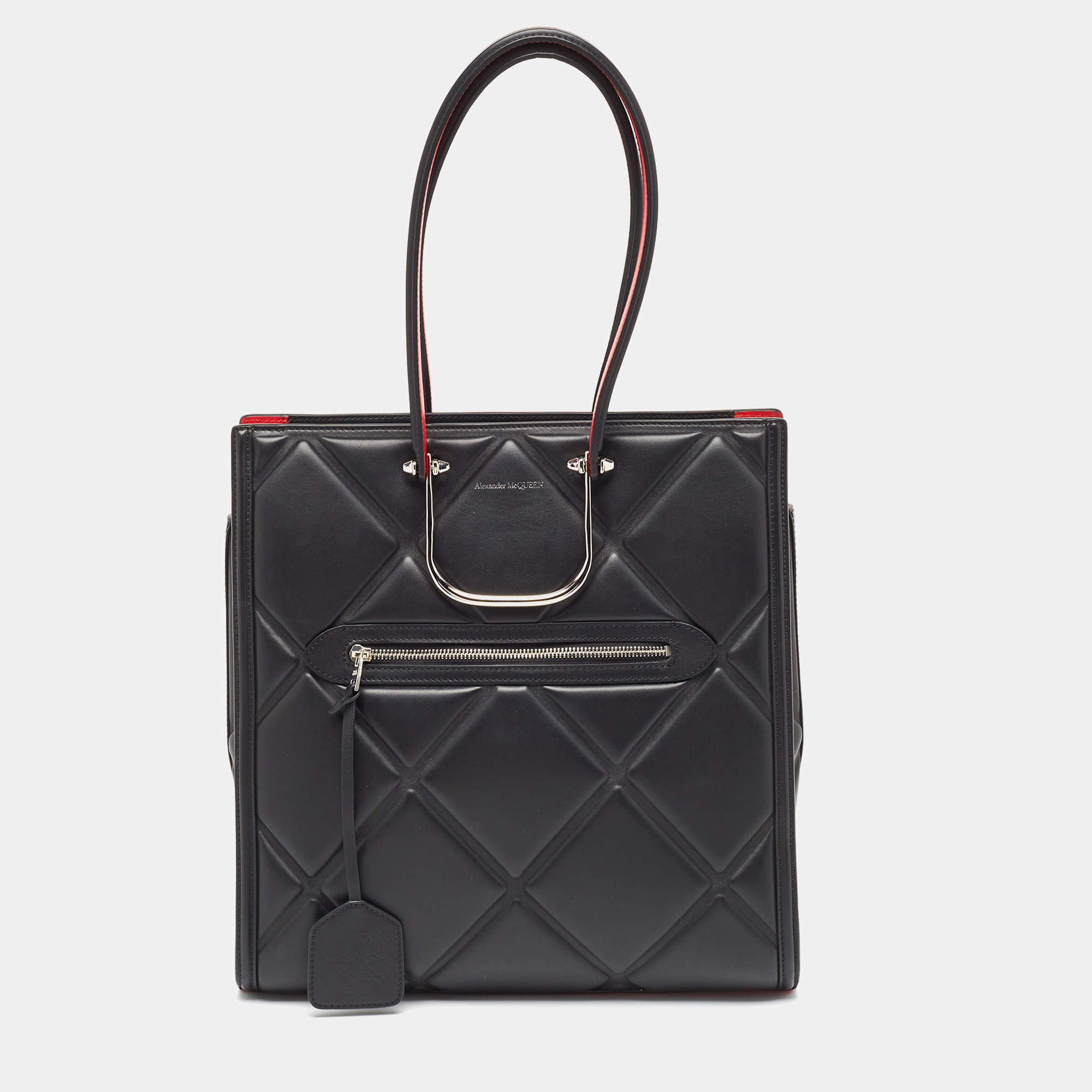 Alexander McQueen Black Quilted Leather The Tall Story Tote