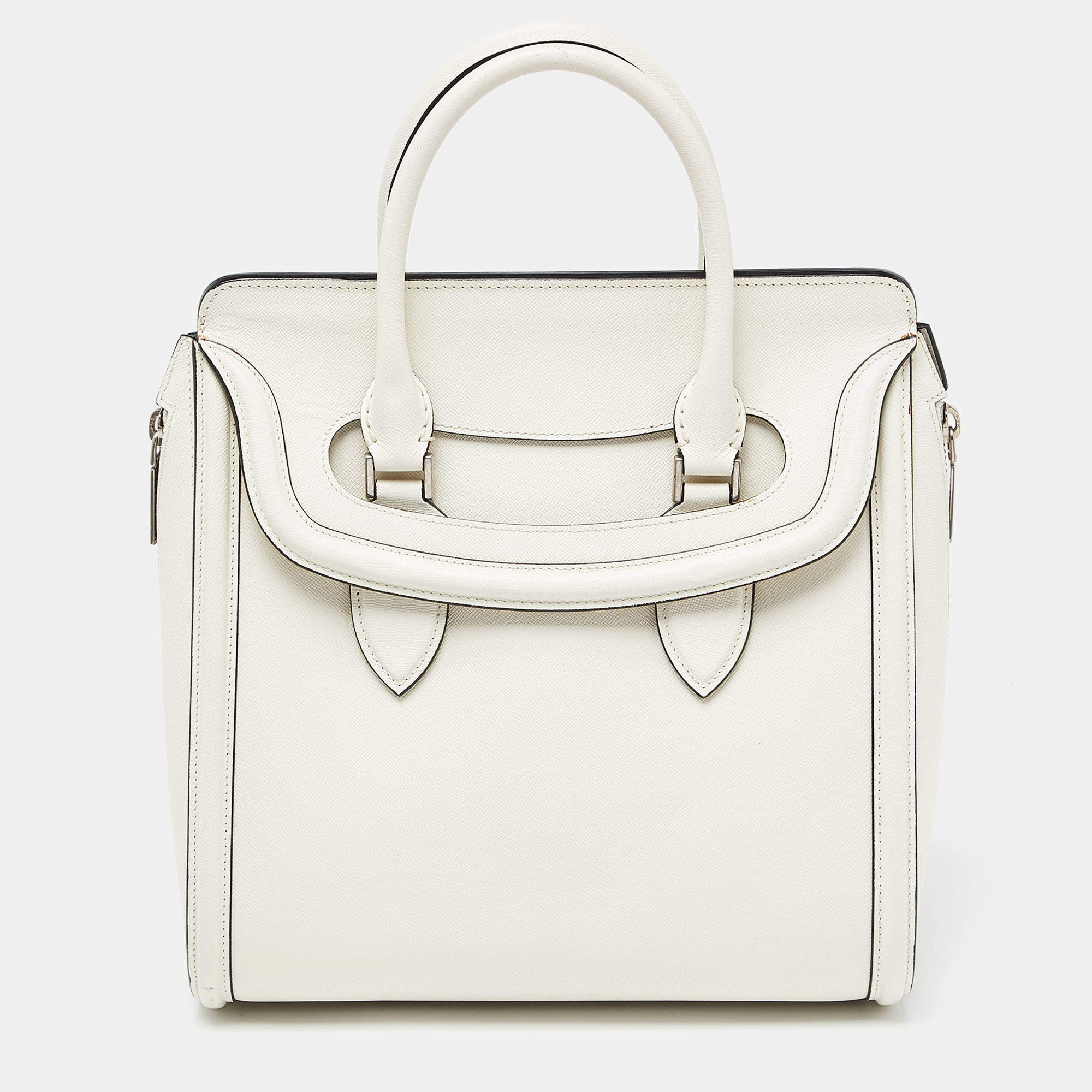Alexander McQueen Off White Leather Medium Heroine Tote