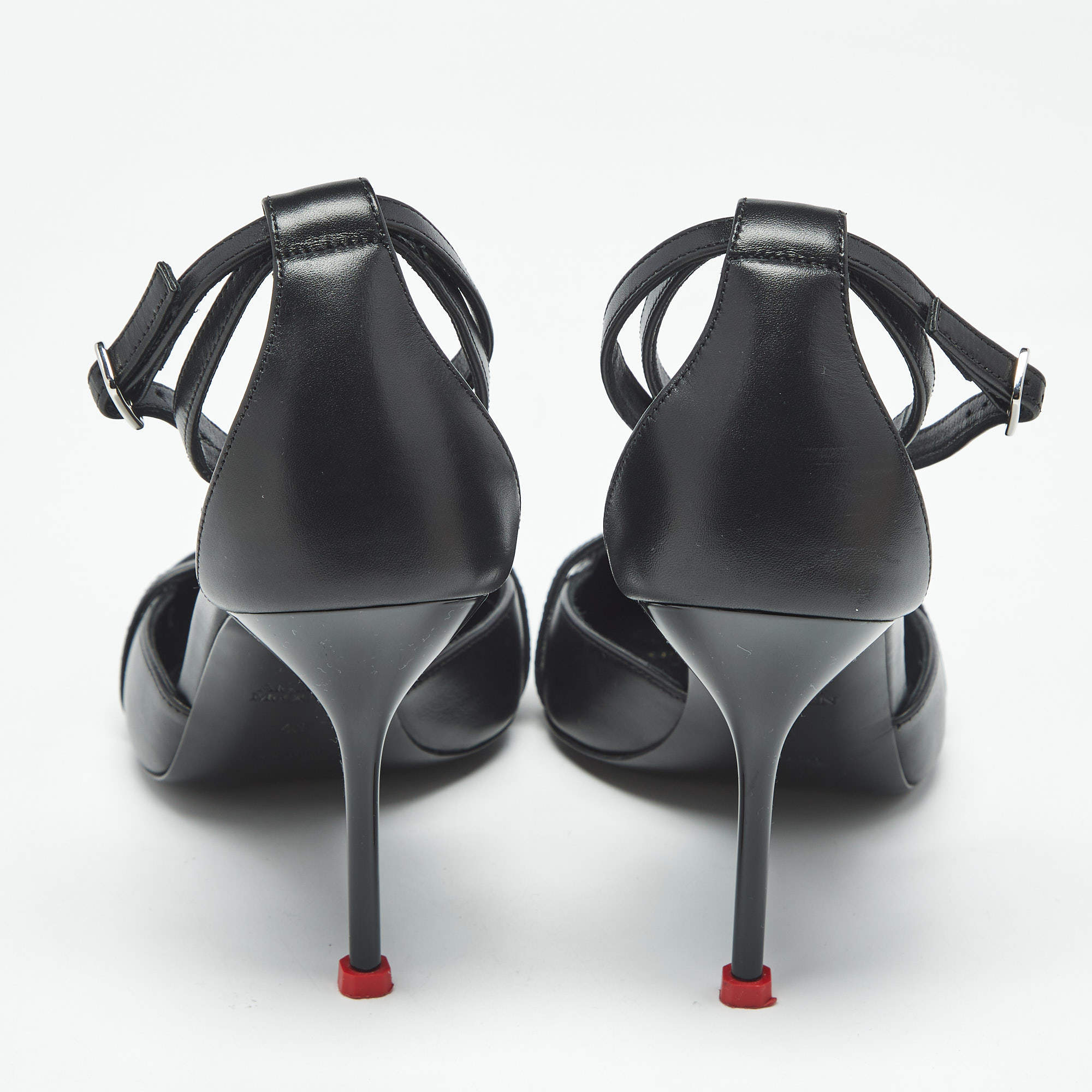Alexander McQueen Black Leather Crystal Embellished Skull