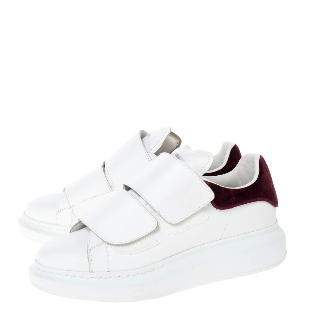 Alexander McQueen White Leather Oversized Velcro Strap Sneakers