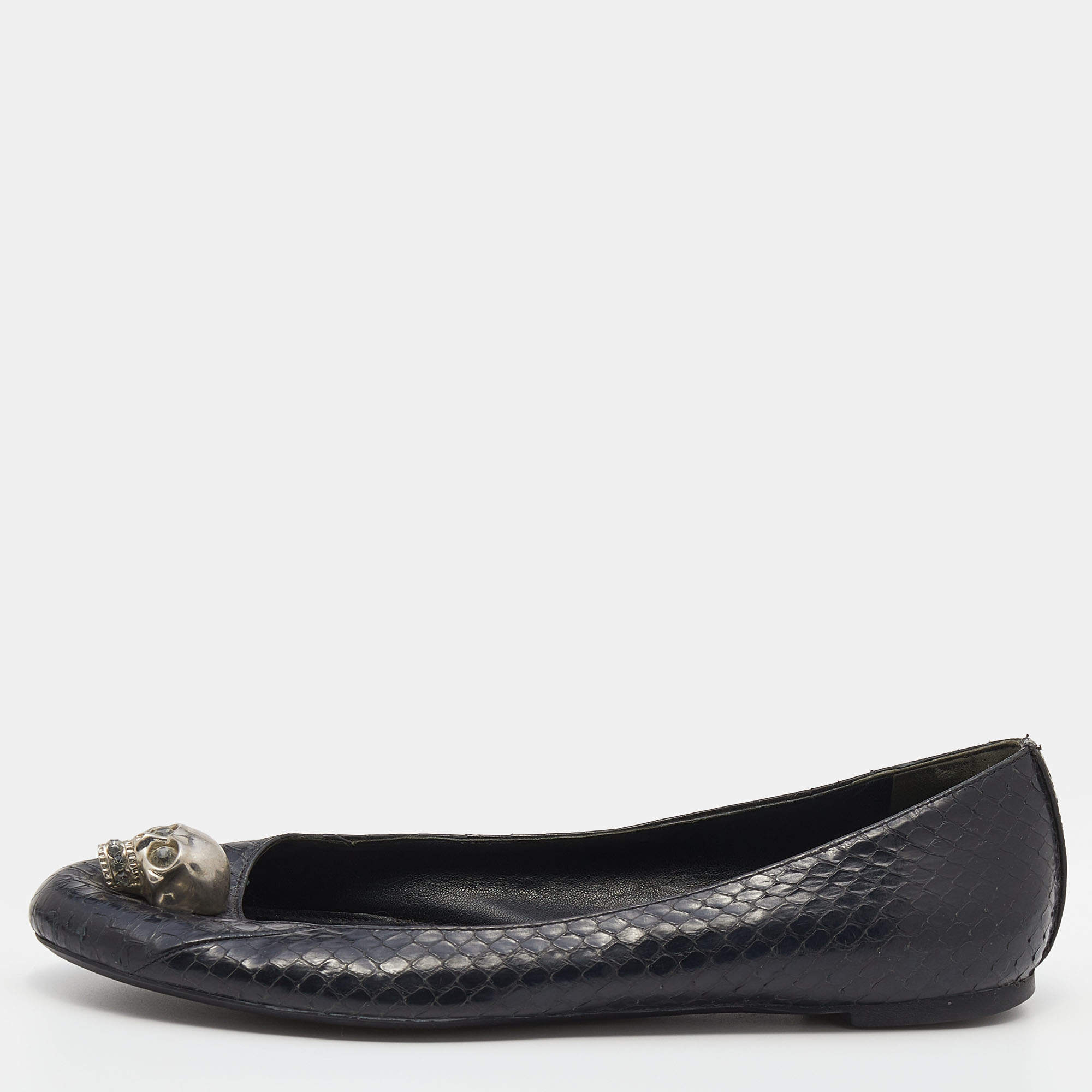 25SS new/alexander mcqueen リボンバレエフラット Flat Black alexander mcqueen(アレキサンダーマックイーン) バレエシューズ