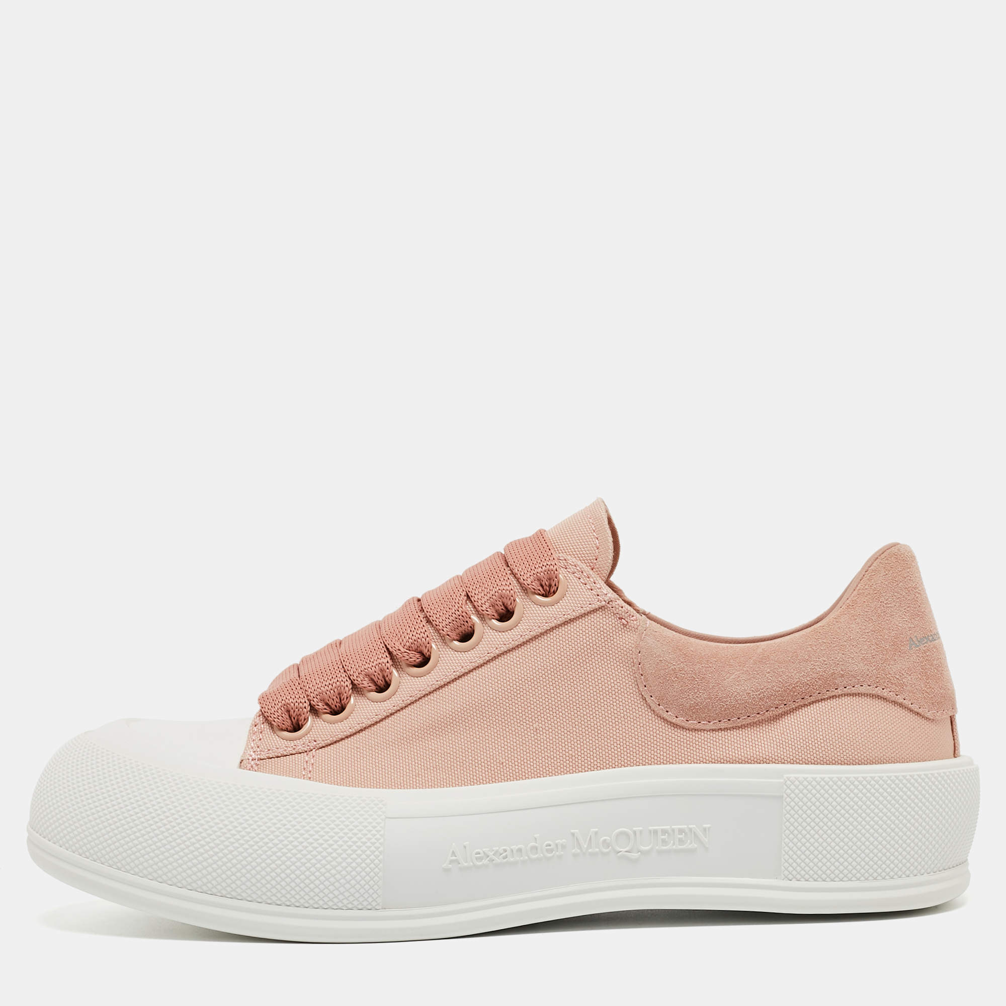 Alexander McQueen Old Rose/white Plimsoll Platform Sneaker Size 39