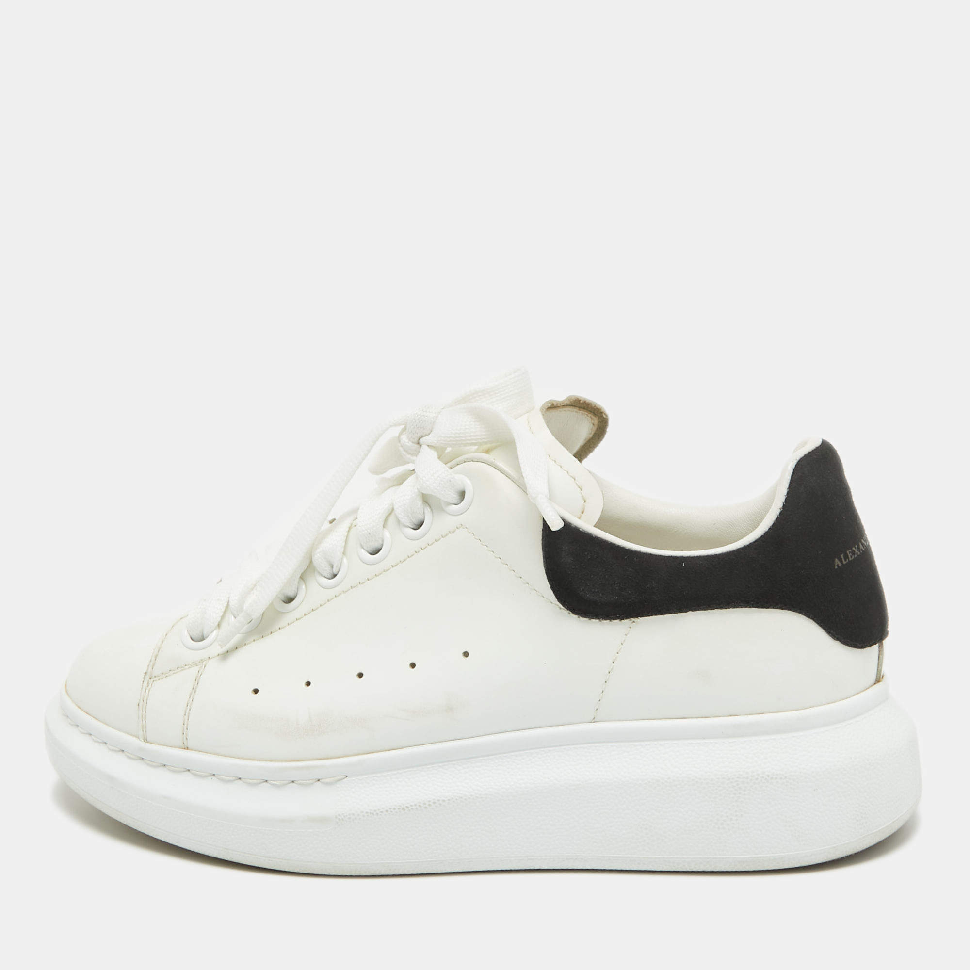 Alexander McQueen White Leather Oversized Sneakers Size 38