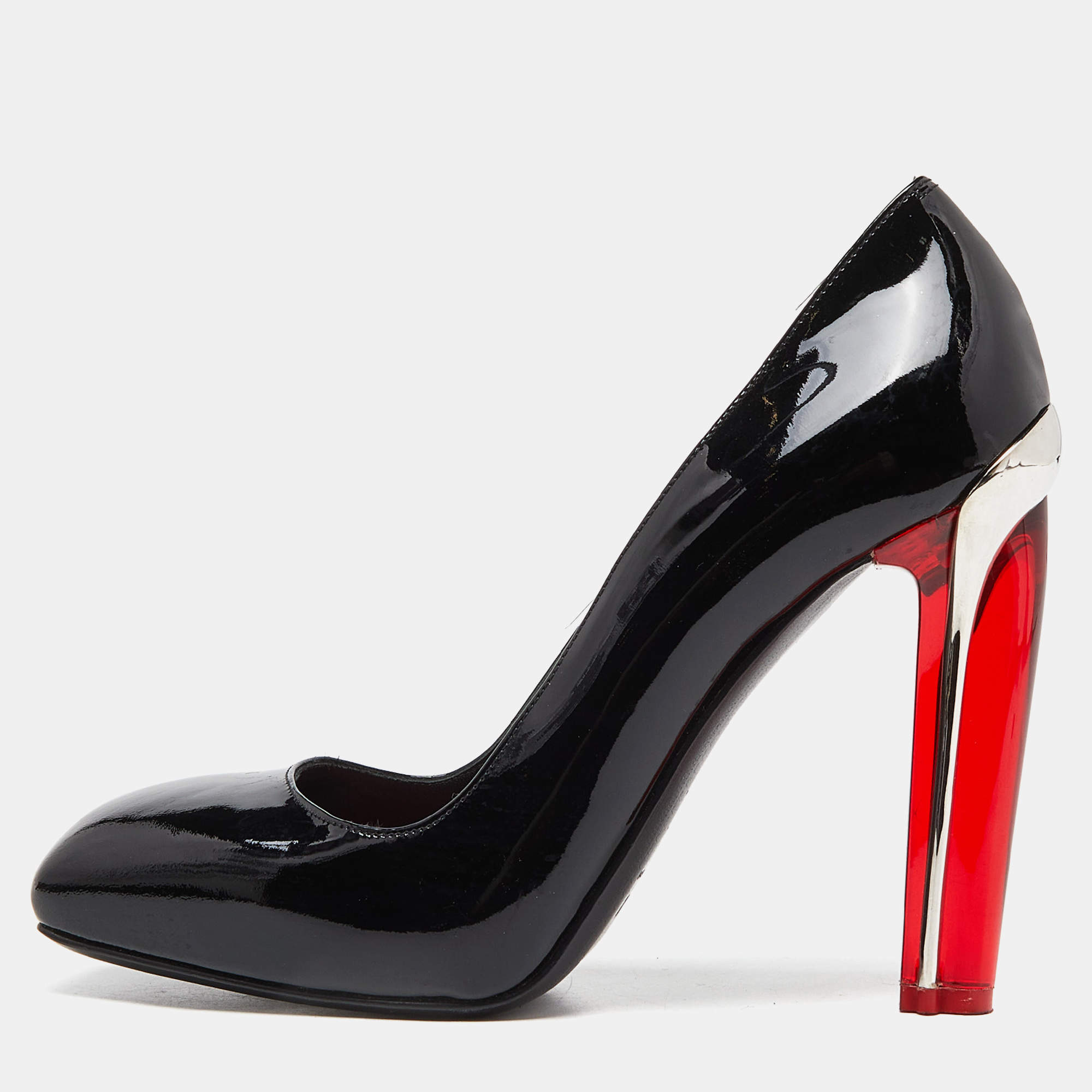 Pre Owned Alexander McQueen Black Patent Leather Pumps Size 37