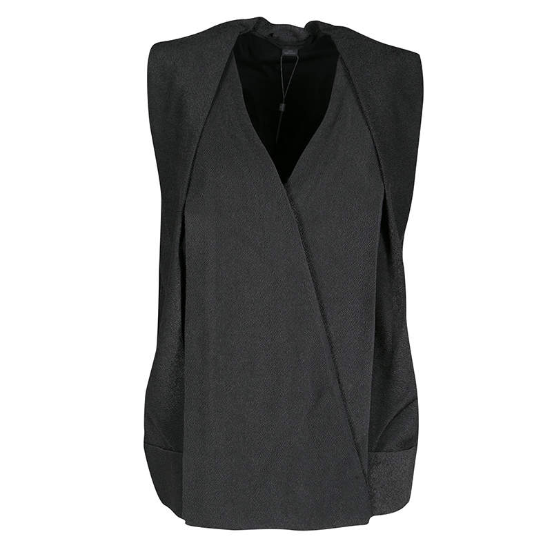 Alexander Wang Grey Stingray Pattern Draped Detail Top M