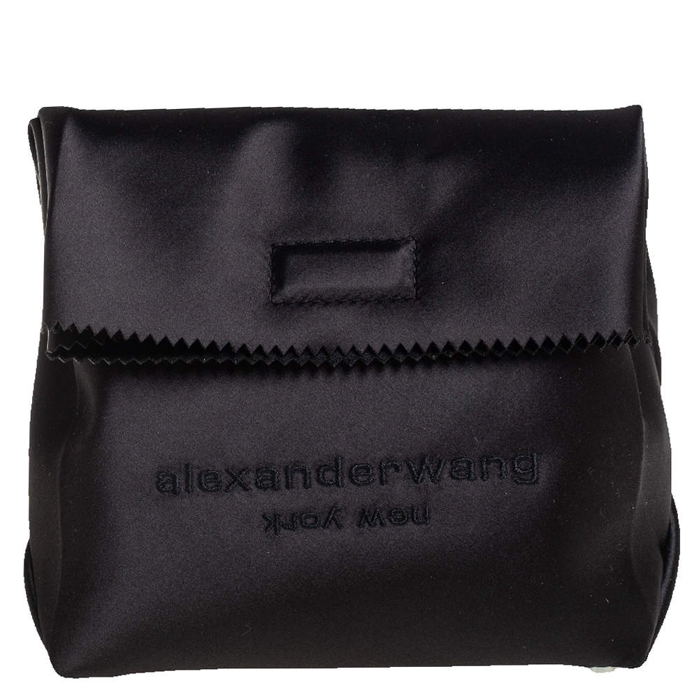 Alexander Wang Black Satin Lunch Clutch