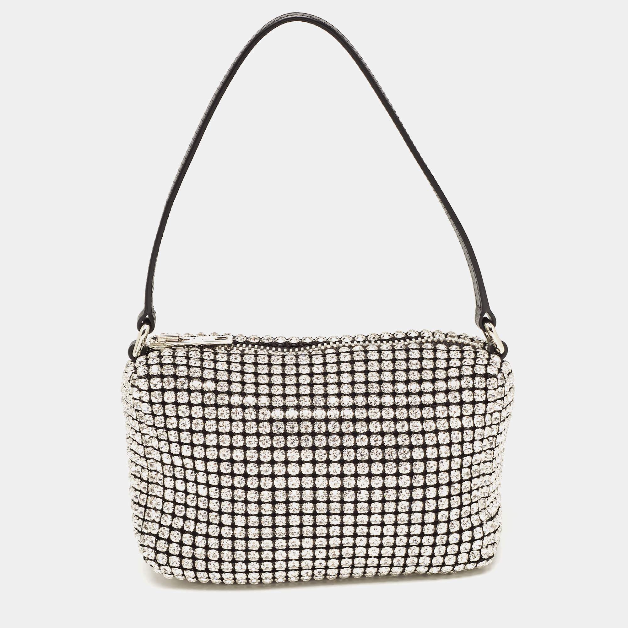 Alexander Wang Black Crystal Embellished Mini Heiress Pouch Bag
