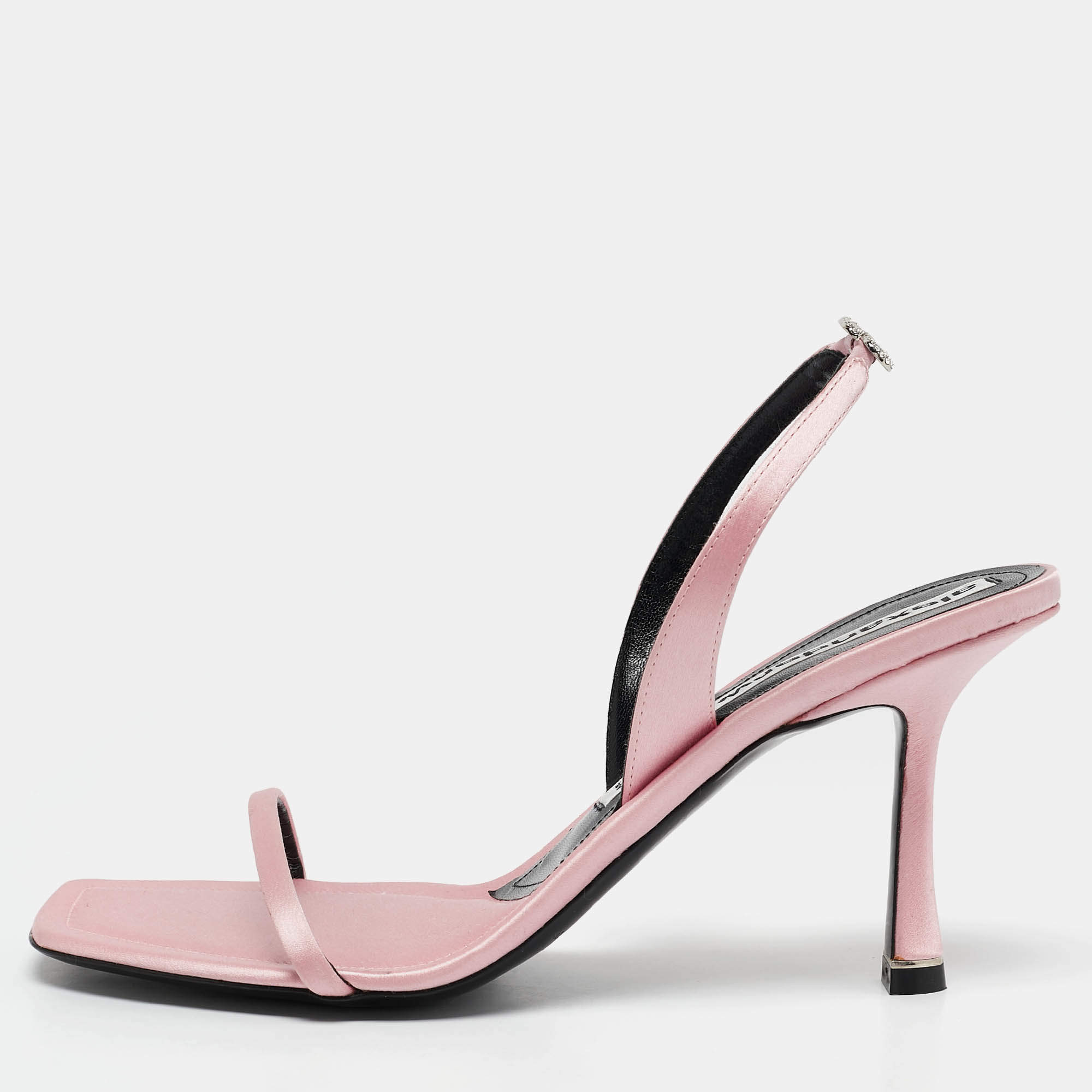 Alexander Wang Pink Satin Ivy Slingback Sandals Size 39