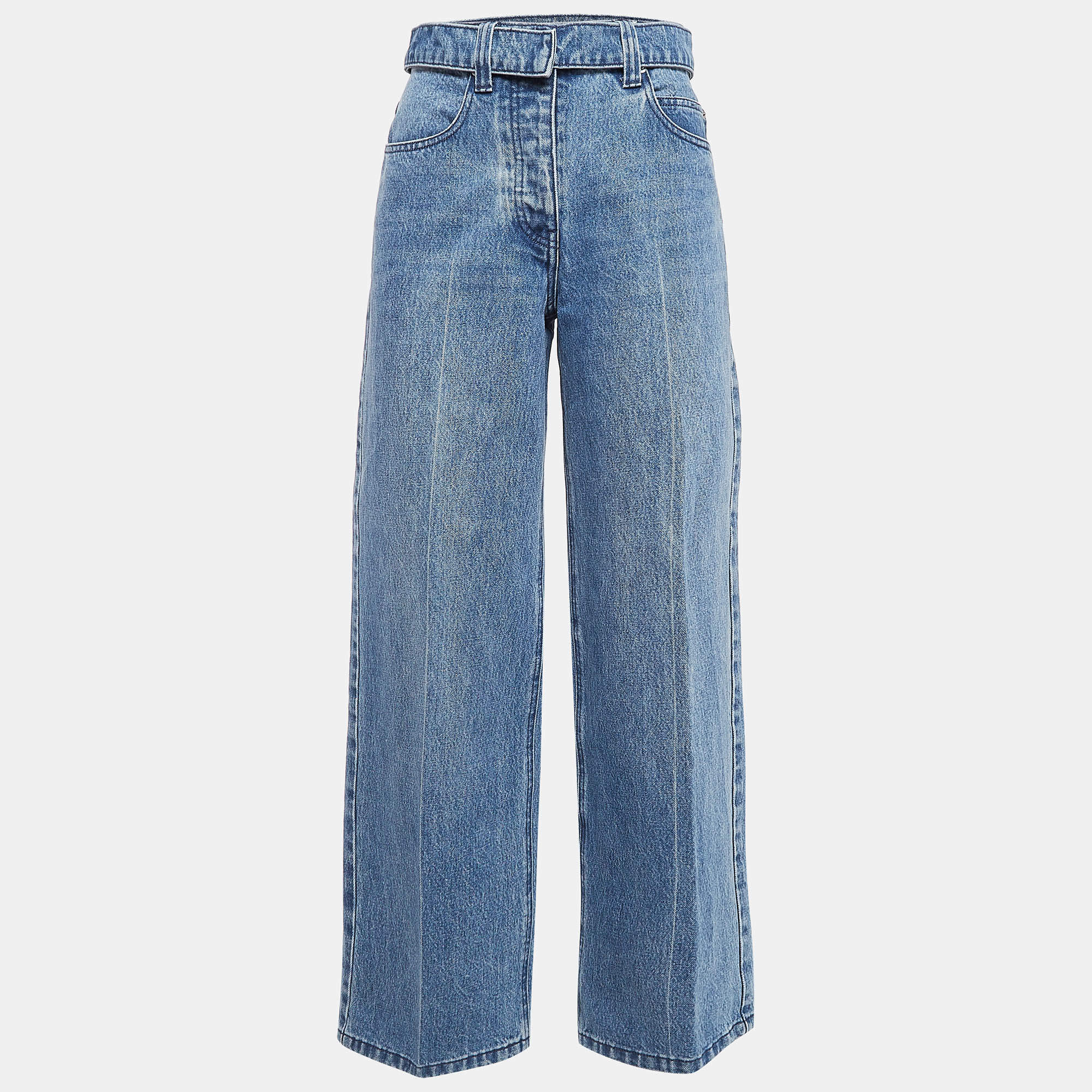 Alexander Wang Blue Denim Wide-Leg Jeans S Waist 25"