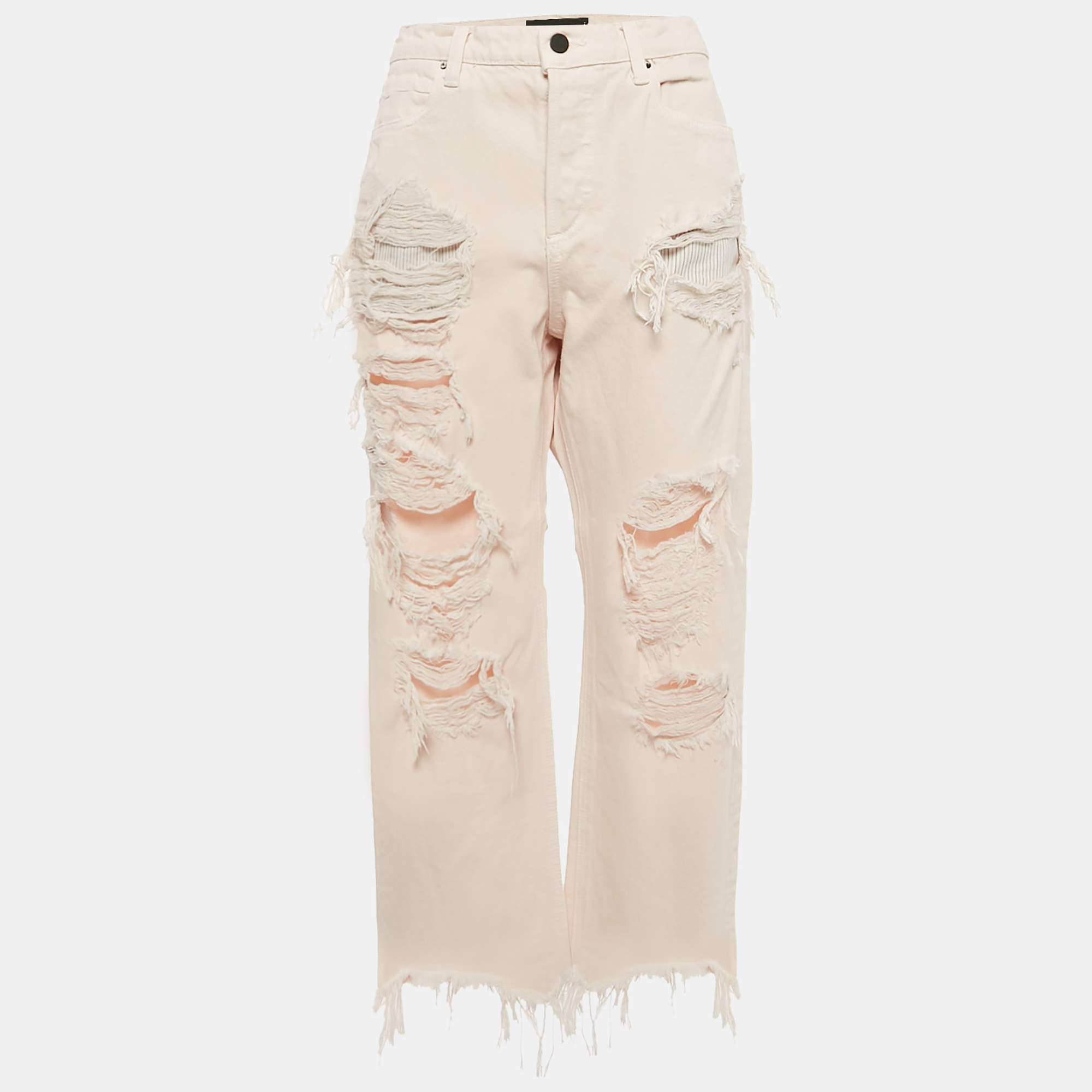 Denim X Alexander Wang Pink Distressed Denim Rival Jeans M Waist 34"