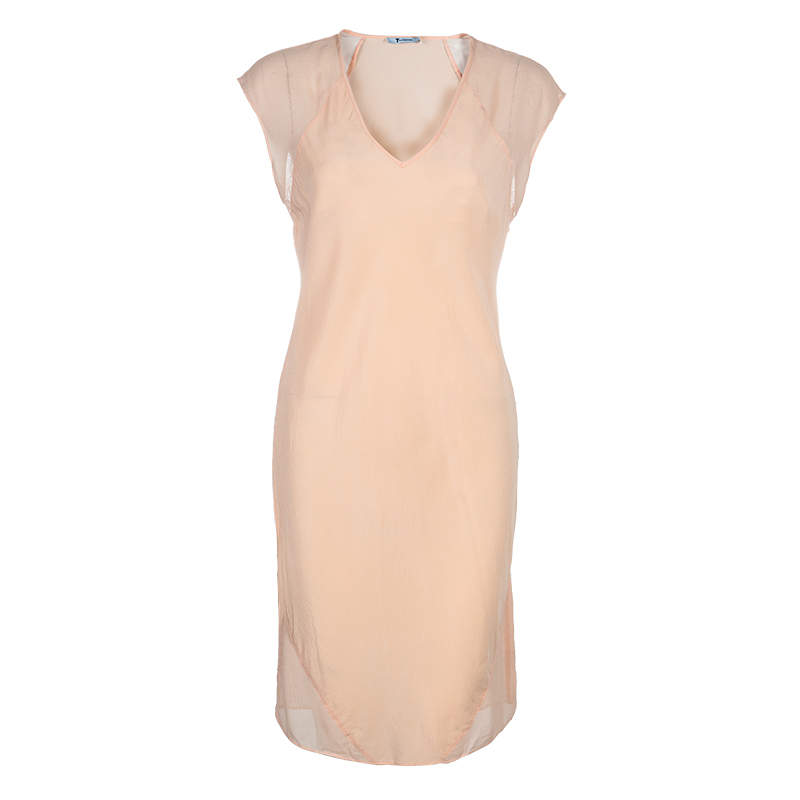 T By Alexander Wang Peach Sheer Dress M