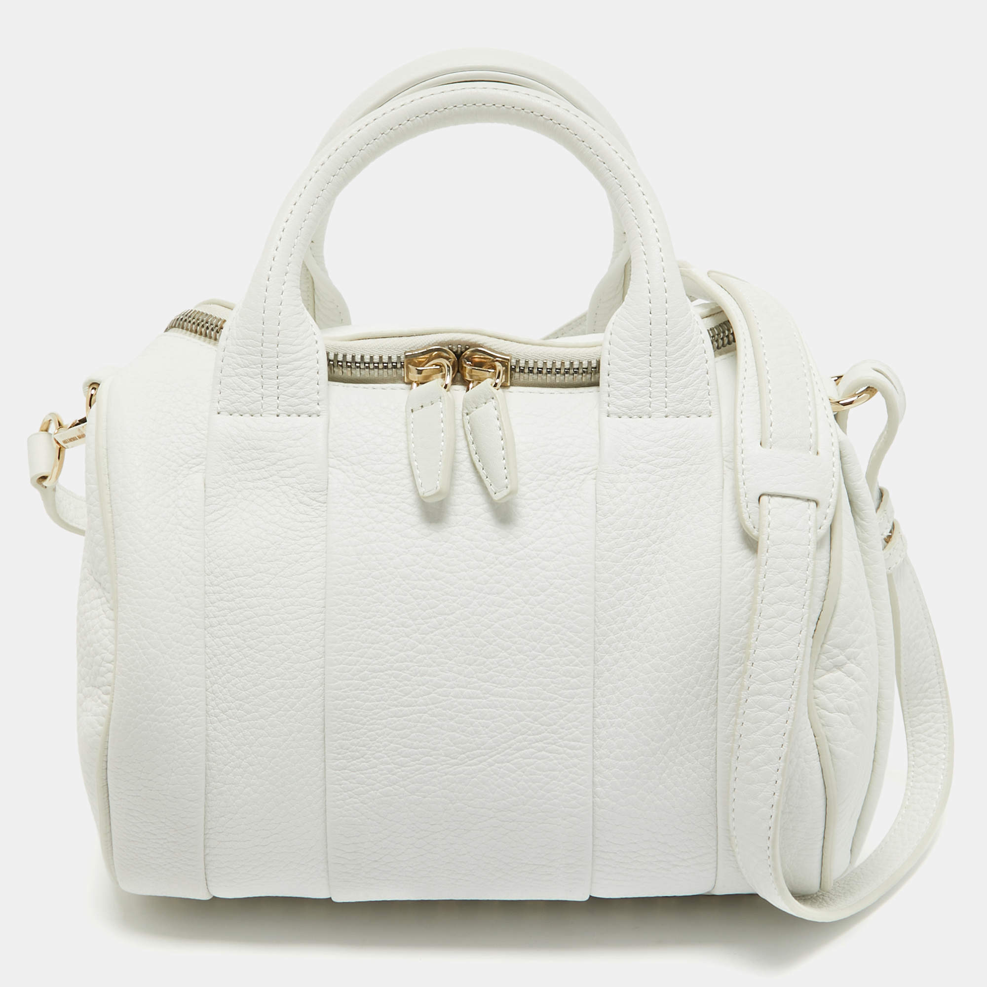 Alexander Wang White Grained Leather Rocco Bag