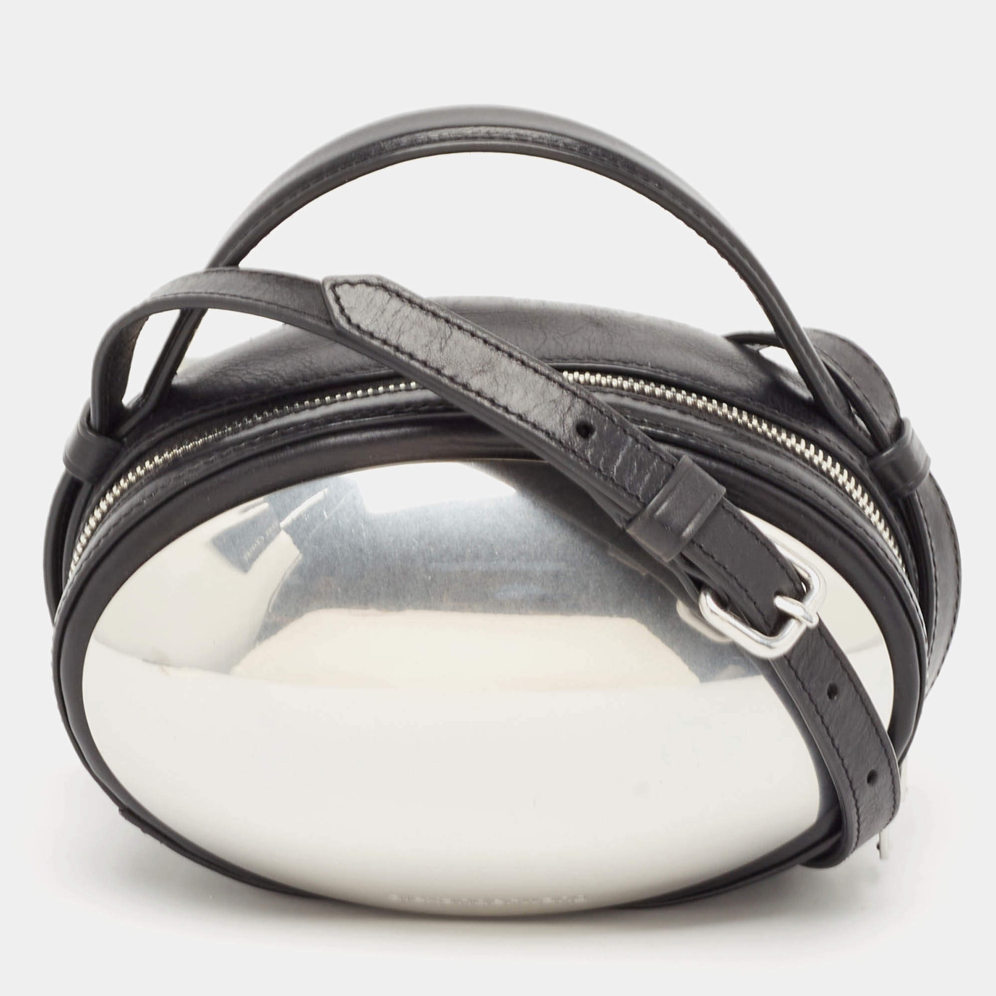 Alexander Wang Black Leather Small Dome Crossbody Bag