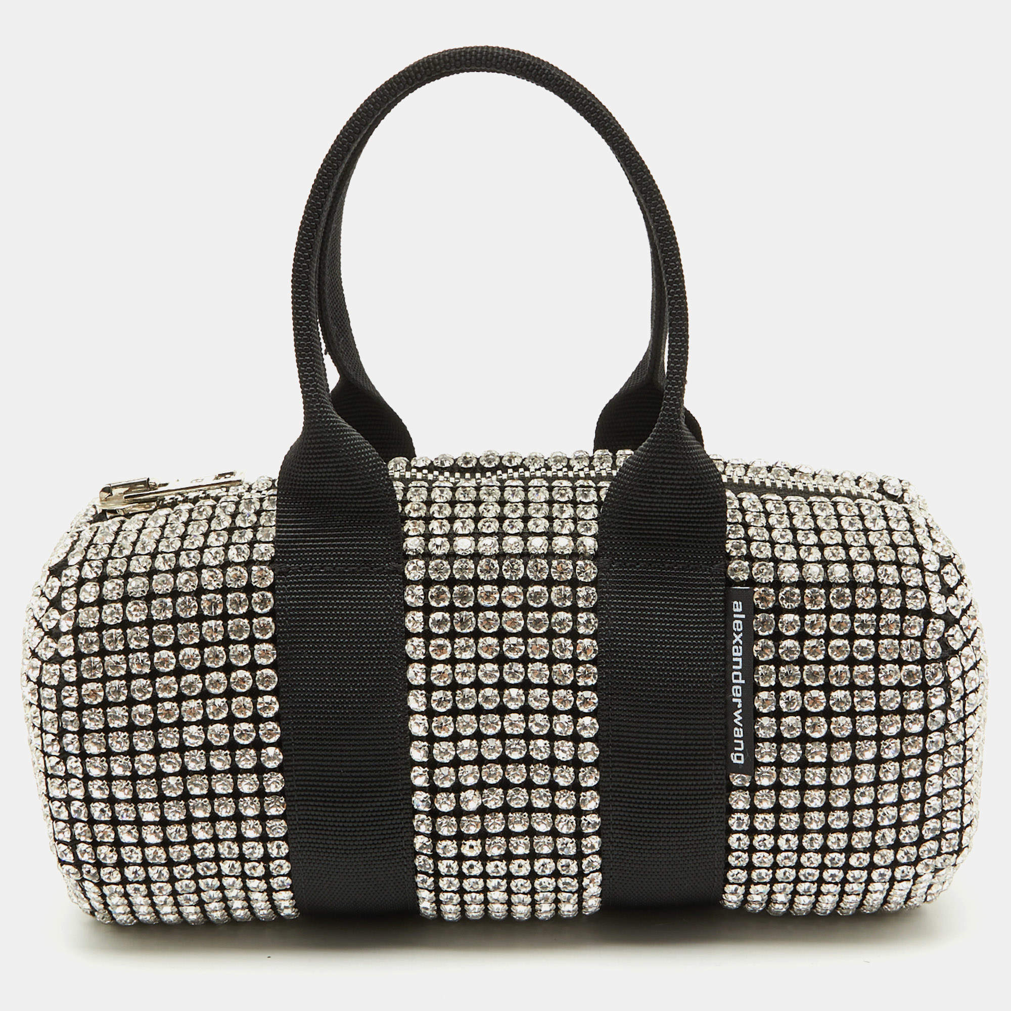 Alexander Wang Black Crystals Mini Cruiser Duffle Bag