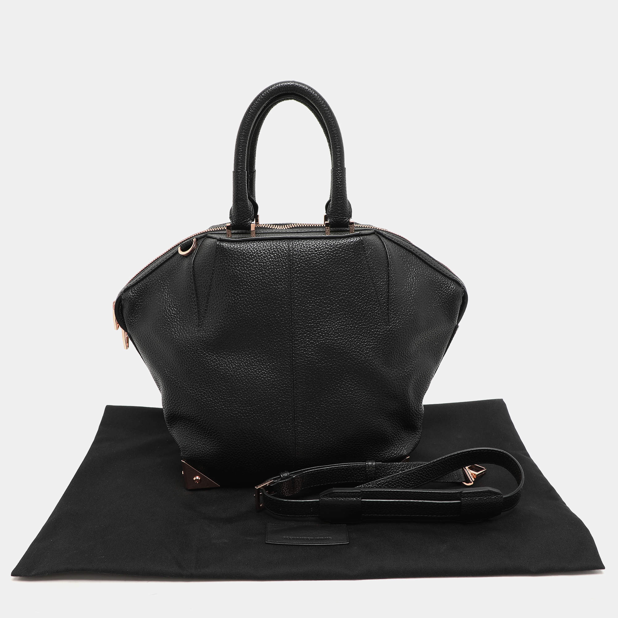 Pre Owned Alexander Wang Black Leather Emile Satchel