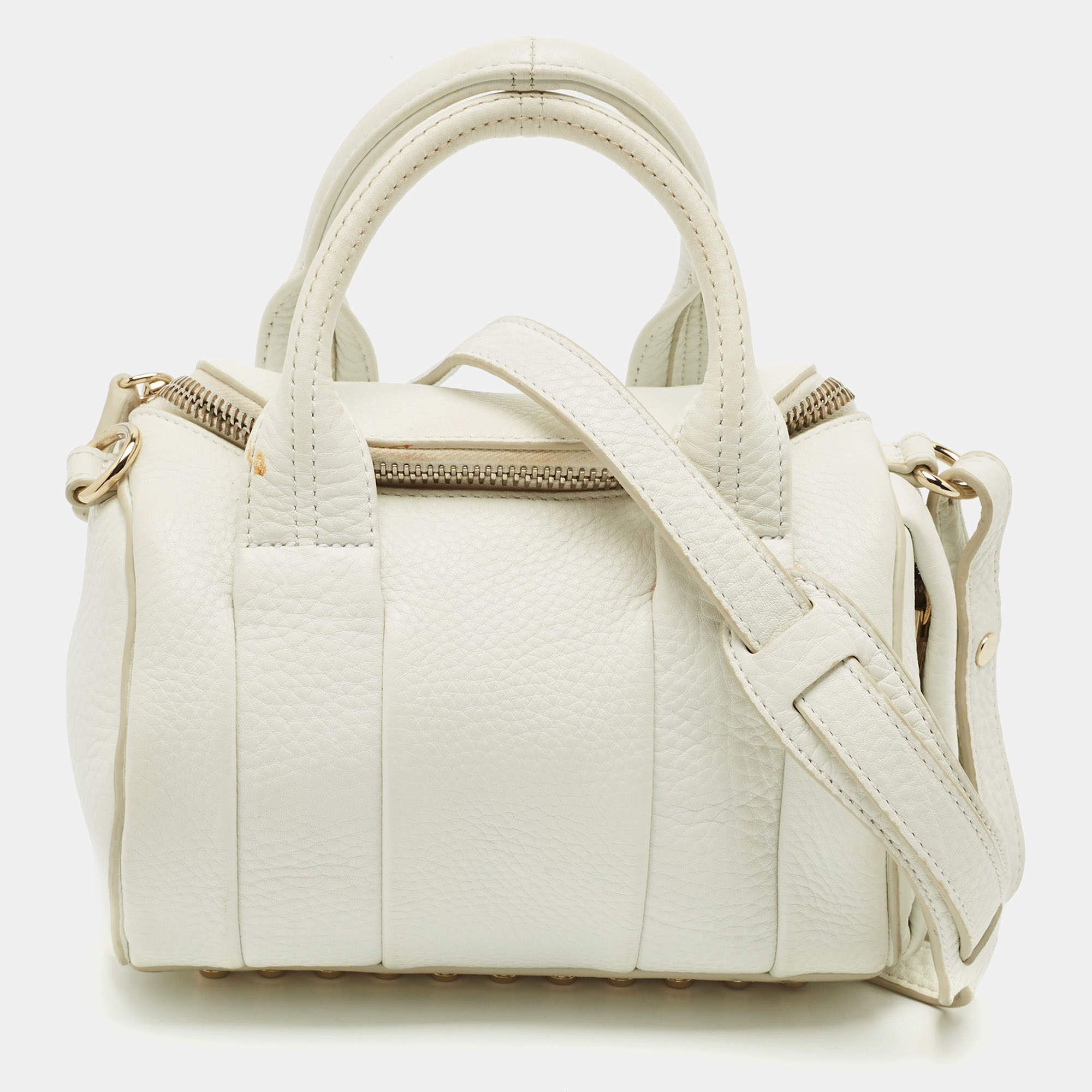 Alexander Wang White Pebbled Leather Mini Rockie Bag