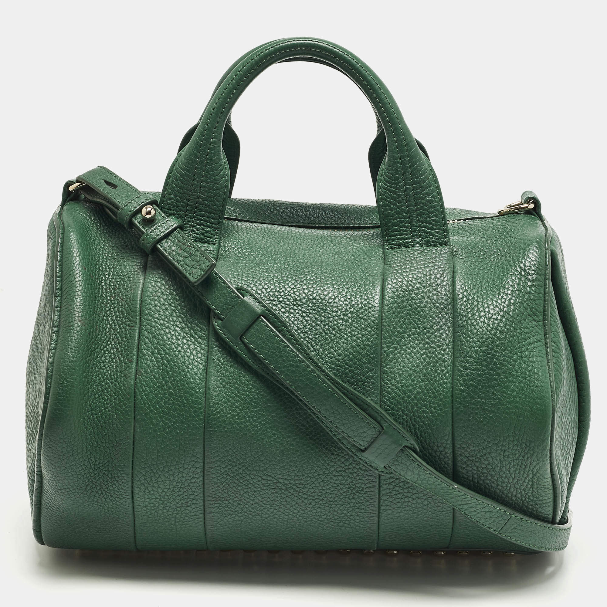 مملوكة مسبقًا Alexander Wang Rocco Green Grained Leather Satchel