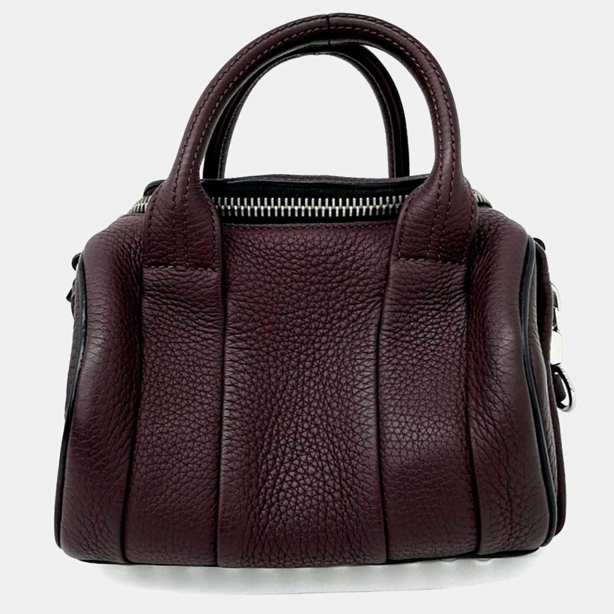 مملوكة مسبقًا Alexander Wang Burgundy Leather Mini Loki Duffel Bag