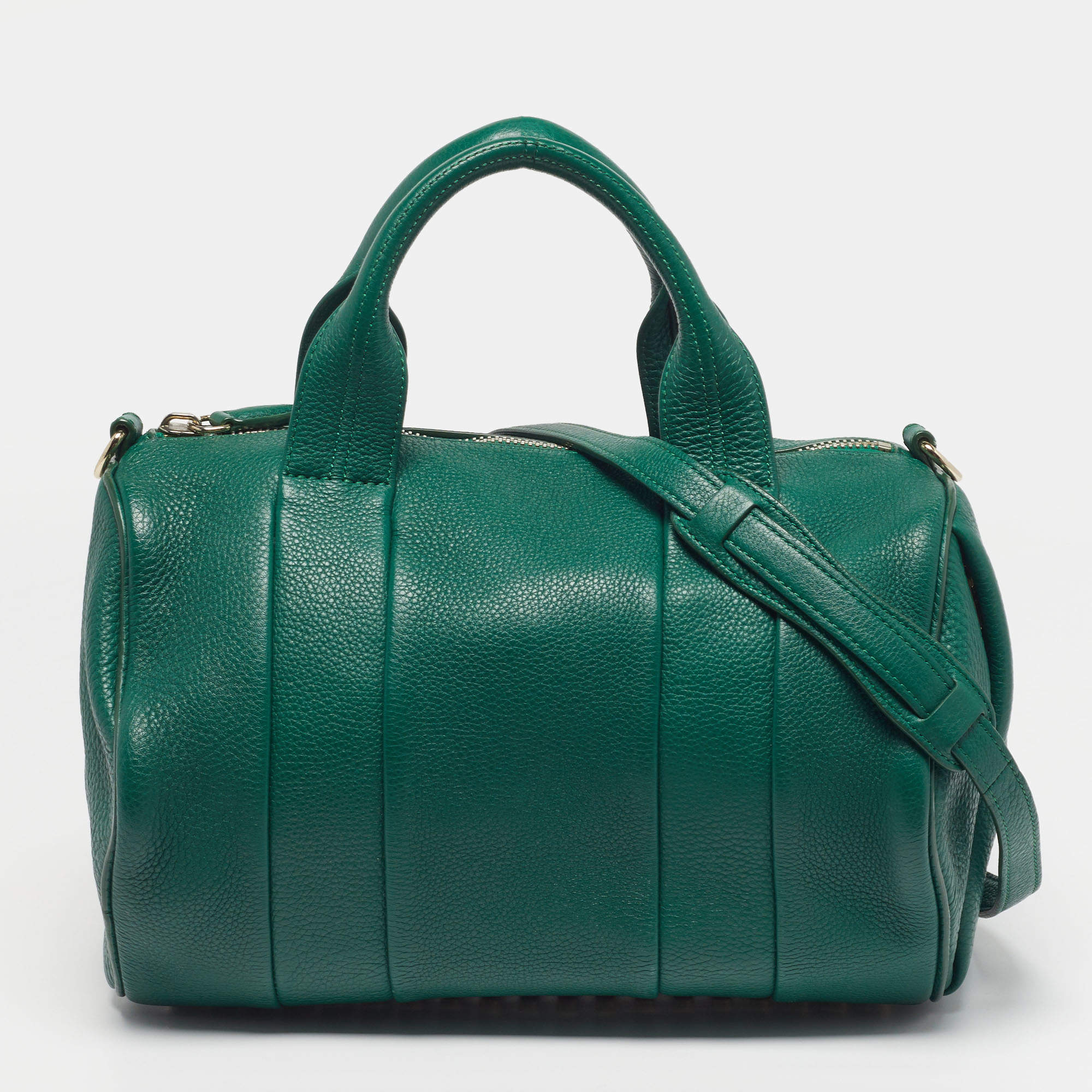 مملوكة مسبقًا Alexander Wang Rocco Green Grained Leather Satchel