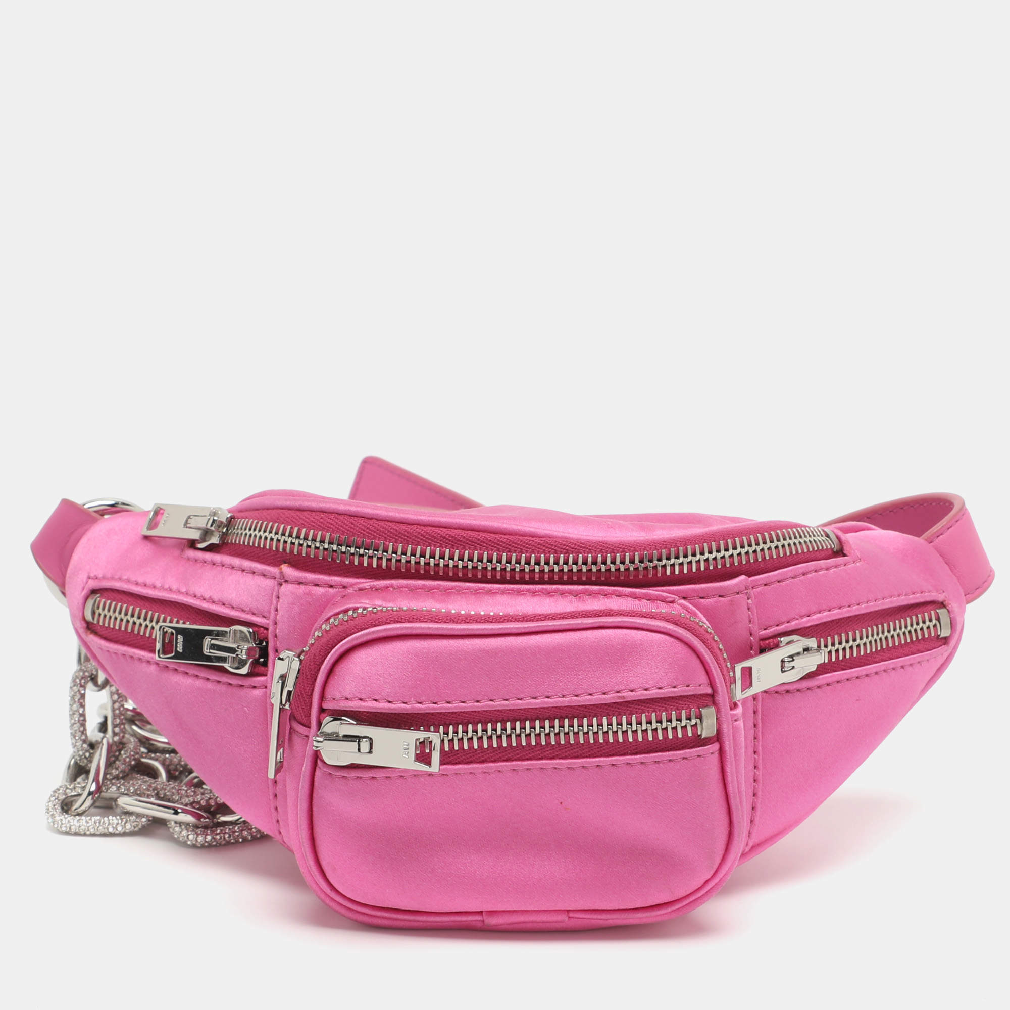 Pre Owned Alexander Wang Attica Pink Satin and Leather Belt Bag