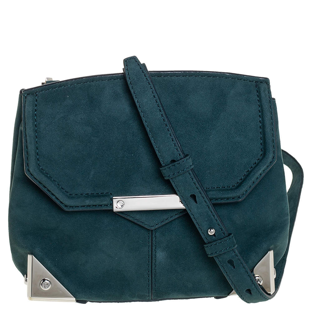 Alexander Wang Teal Blue Suede Marion Shoulder Bag