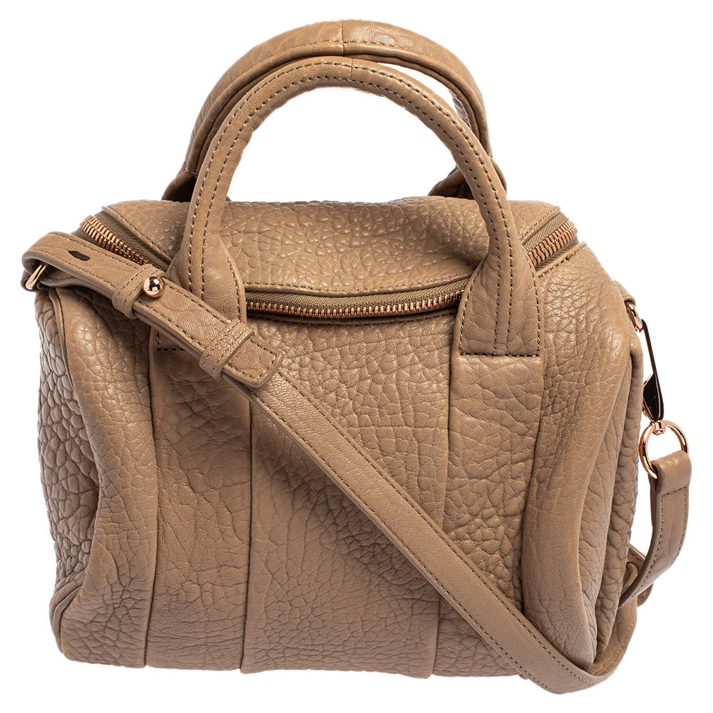 Pre Owned حقيبة أليكساندر وانغ روكي جلد وردي محبب صغيرة