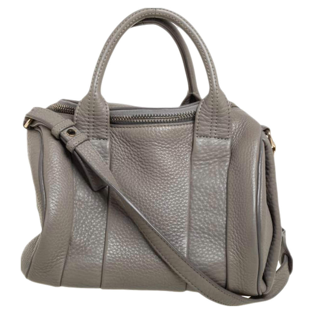 Alexander Wang Grey Textured Leather Rocco Duffel Bag