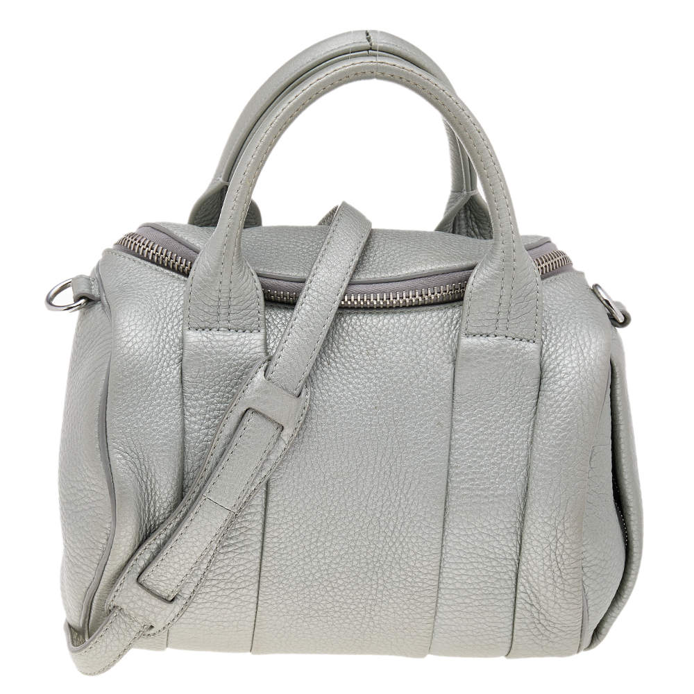Alexander Wang Metallic Silver Leather Small Rockie Satchel