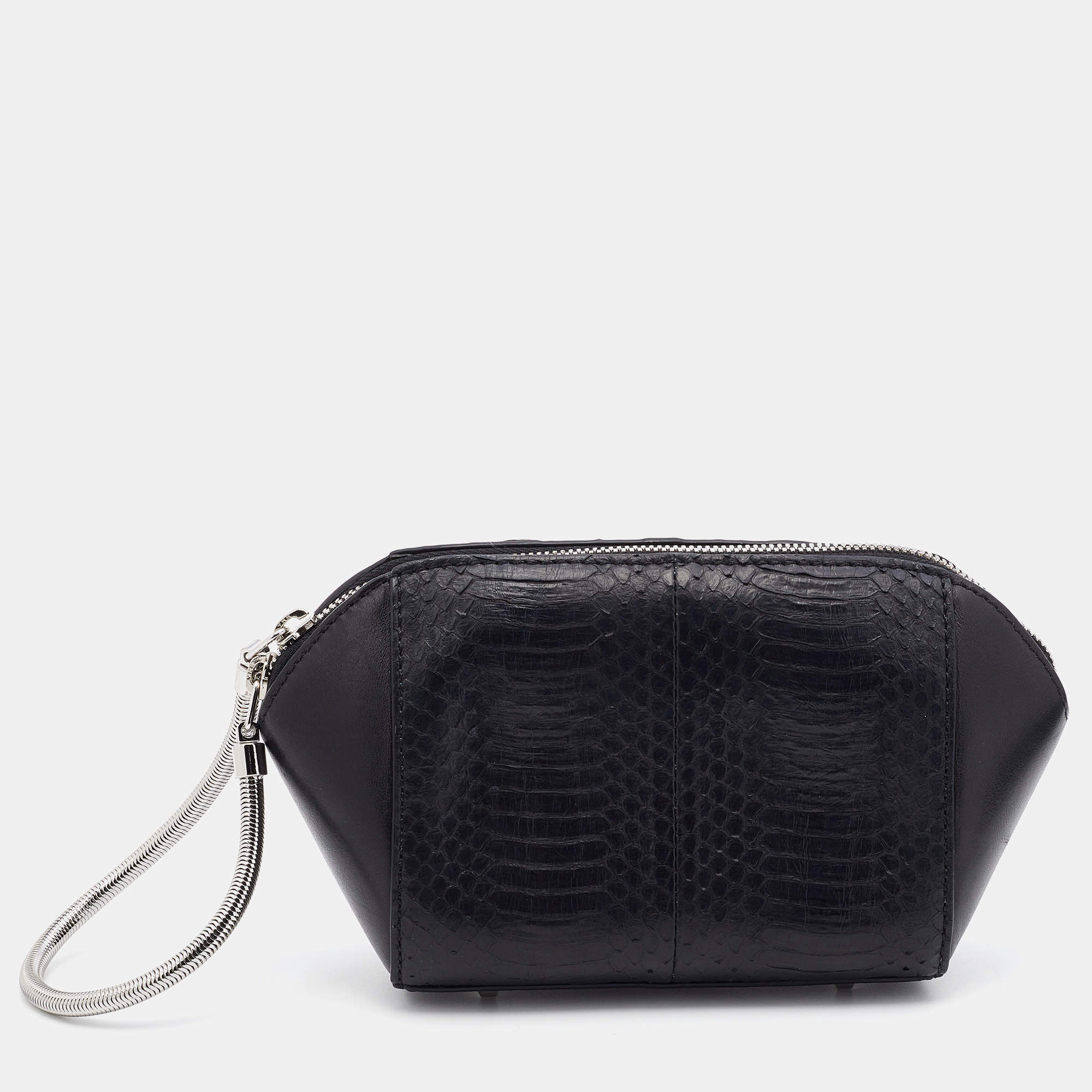 Alexander Wang Black Watersnake Leather Chastity Pouch