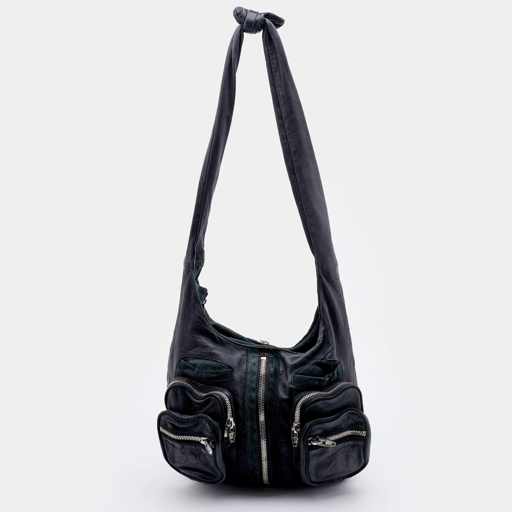 Pre Owned Alexander Wang Black Leather and Suede Leather Donna Hobo