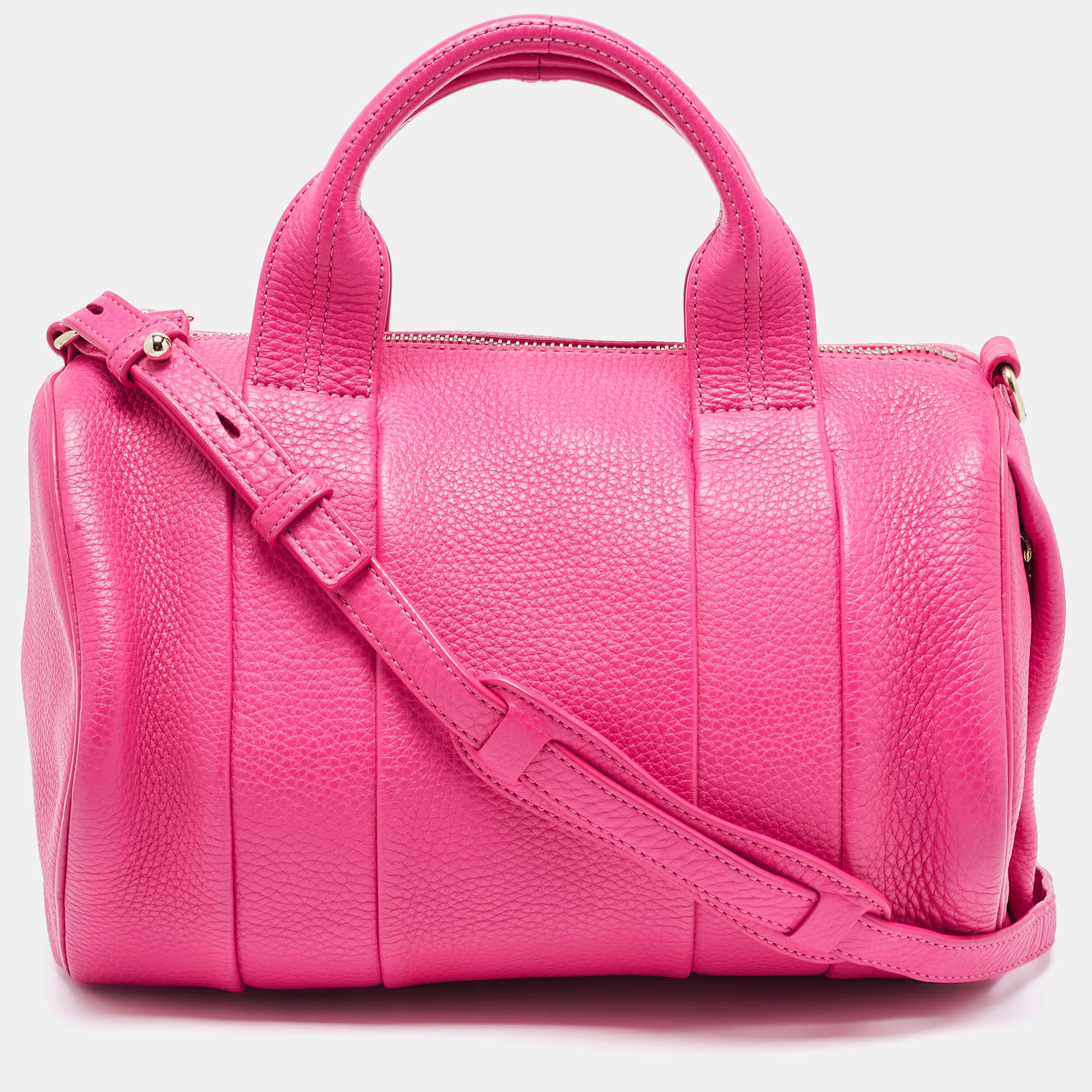 Pre Owned Alexander Wang Pink Leather Rocco Duffle Bag