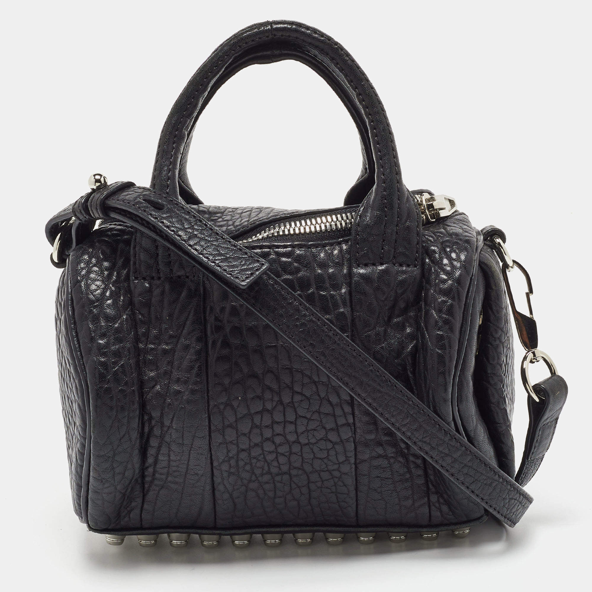 Alexander Wang Black Textured Leather Mini Rocco Bag